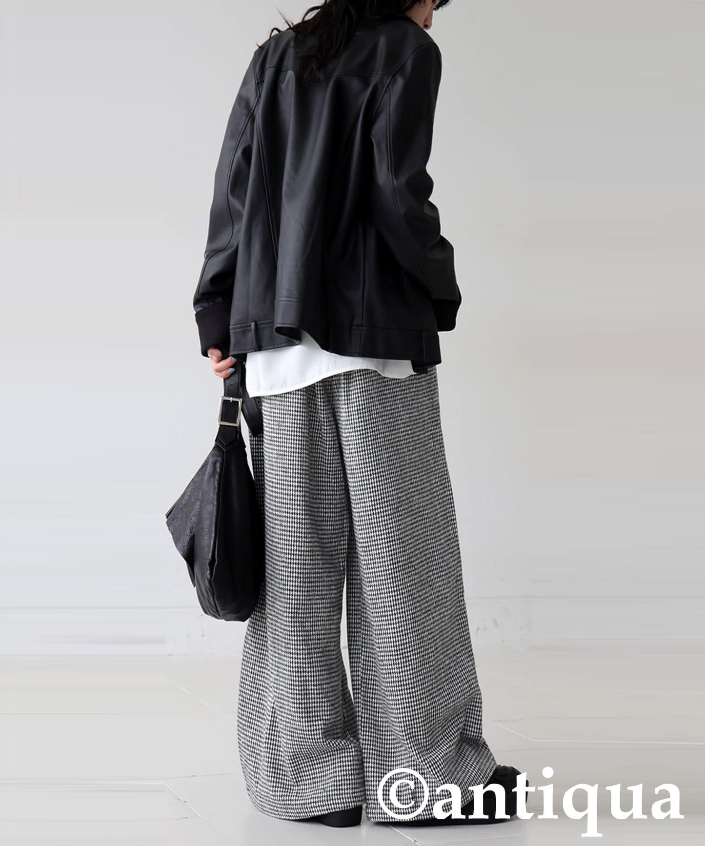 Houndstooth Wide Pants Ladies