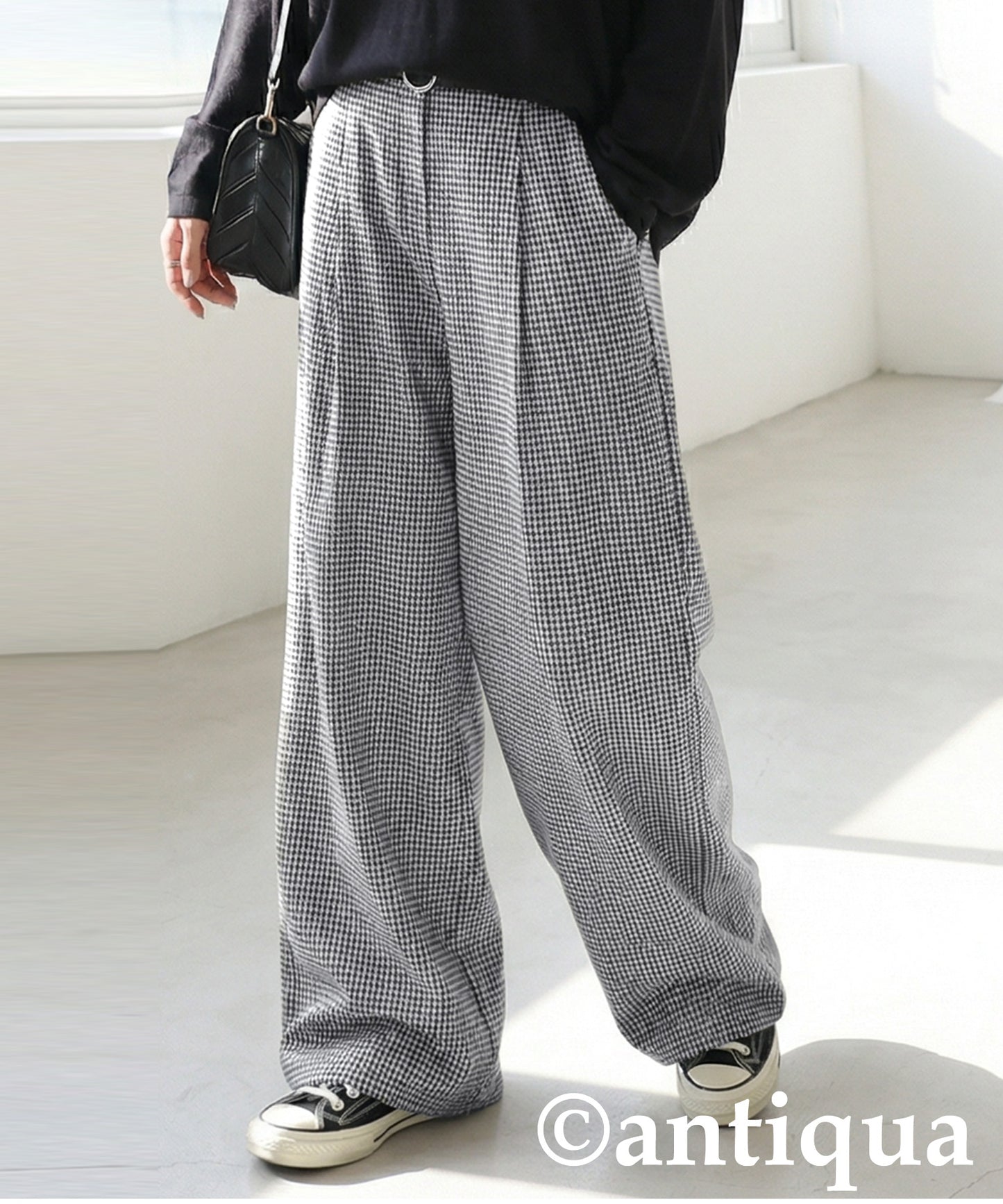 Houndstooth Wide Pants Ladies