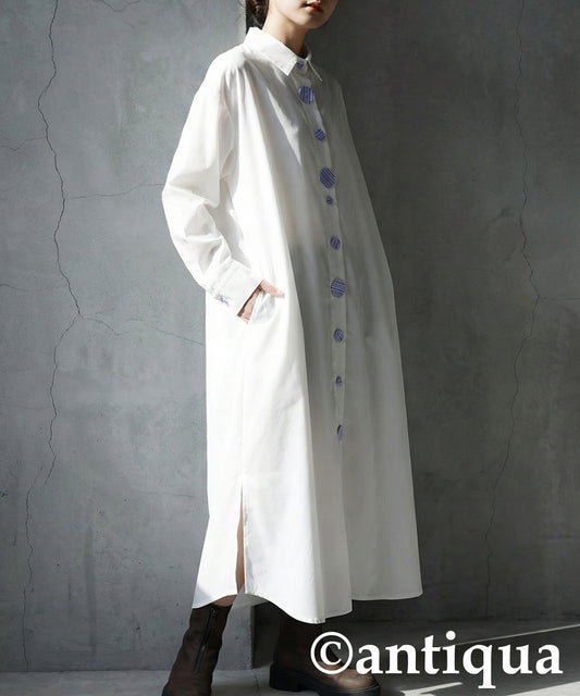 Design Button Shirt Dress Ladies