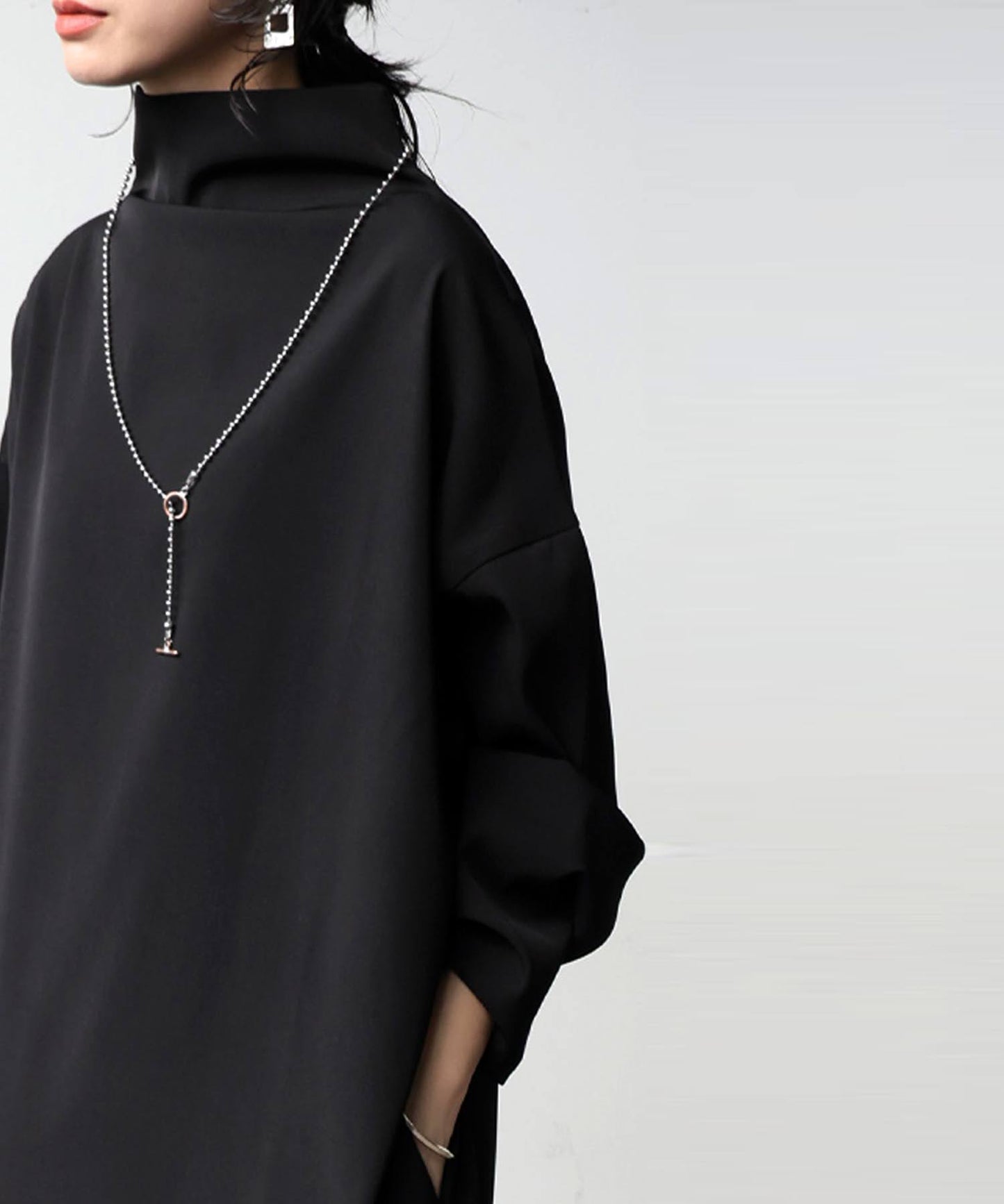 High-Neck Long-Sleeved Dress Ladies