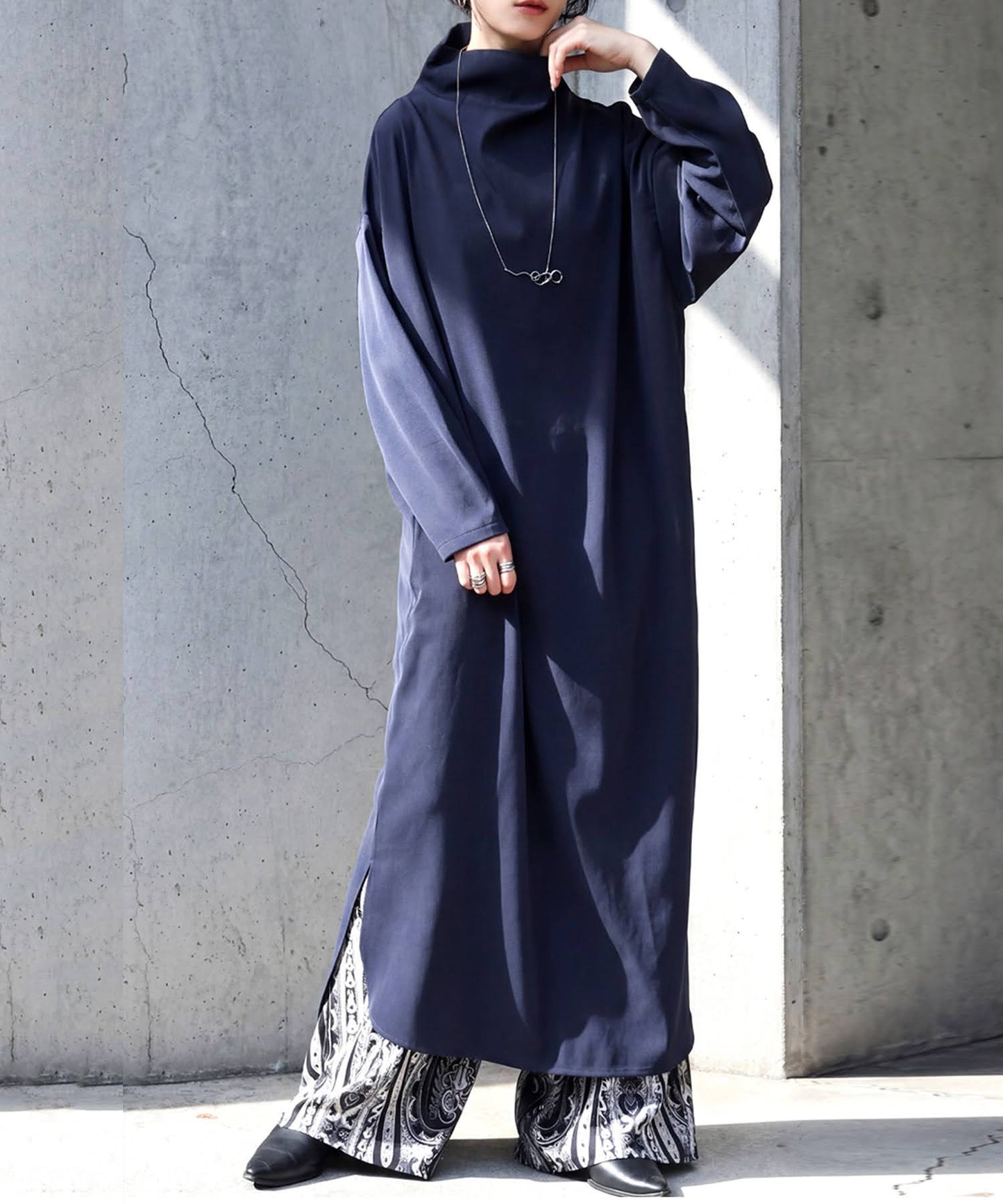 High-Neck Long-Sleeved Dress Ladies