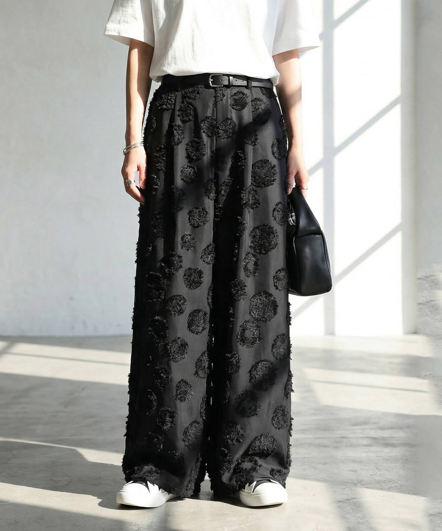 Polka Dot Sheer Wide Pants Ladies