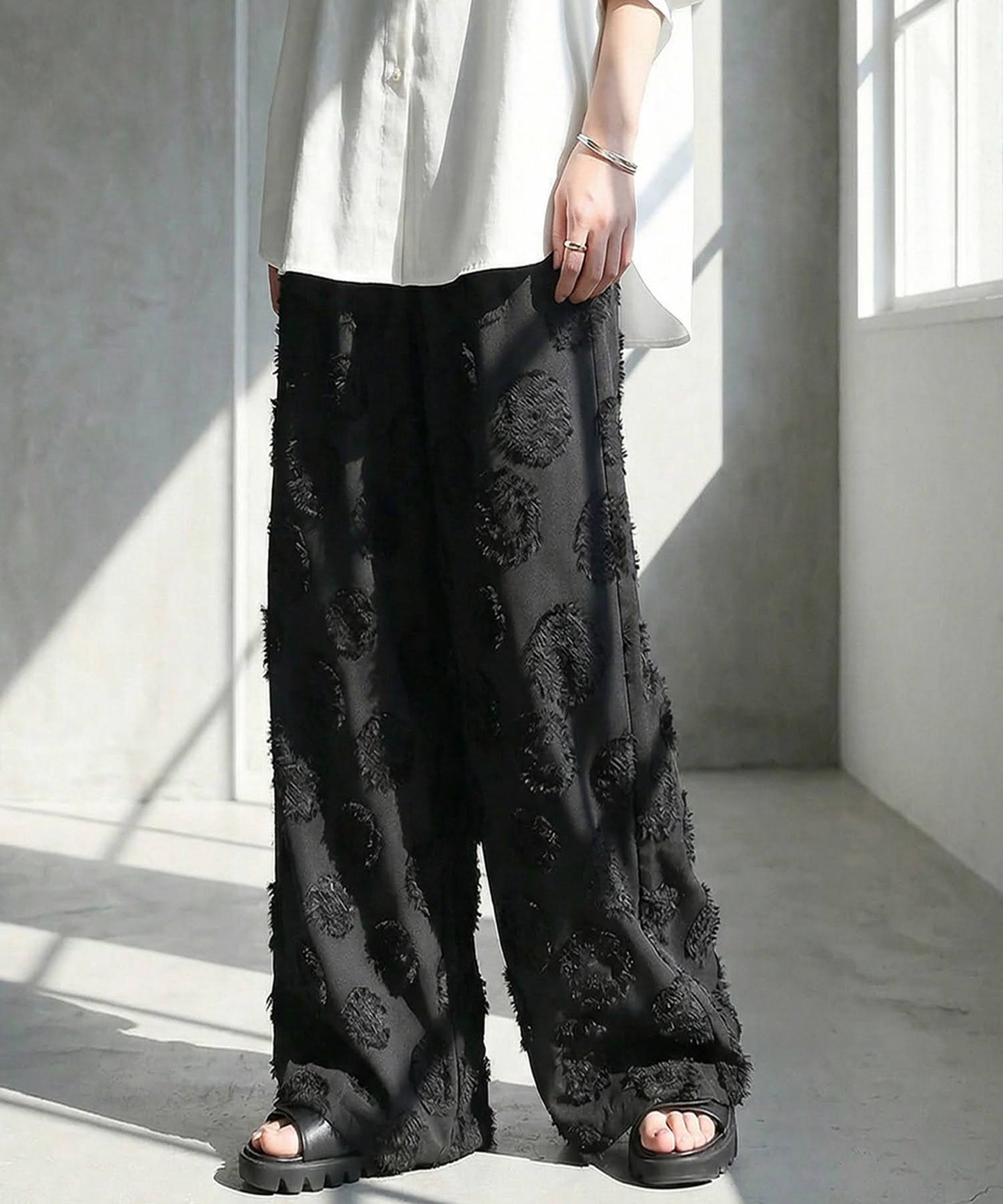 Polka Dot Sheer Wide Pants Ladies