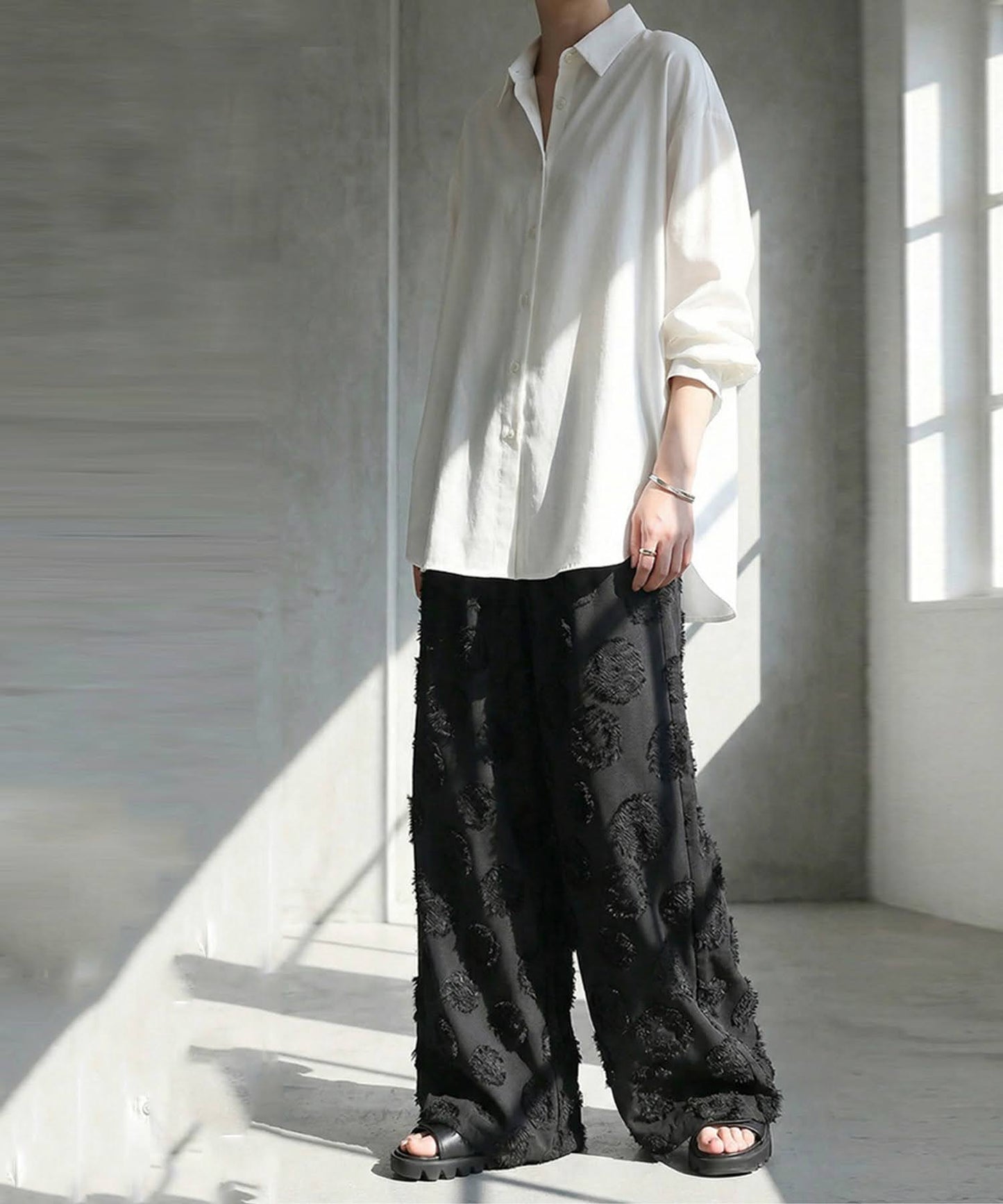 Polka Dot Sheer Wide Pants Ladies