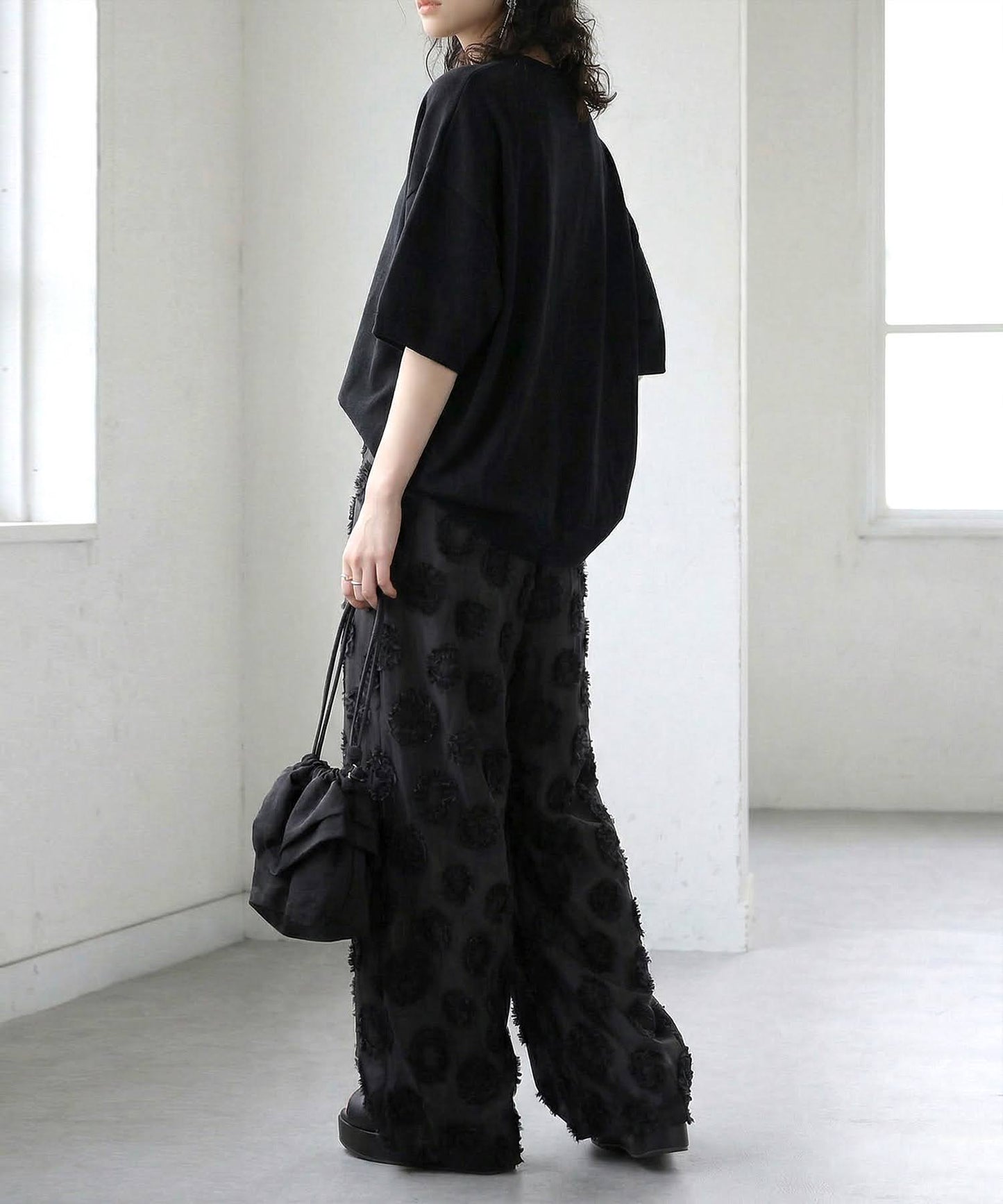 Polka Dot Sheer Wide Pants Ladies