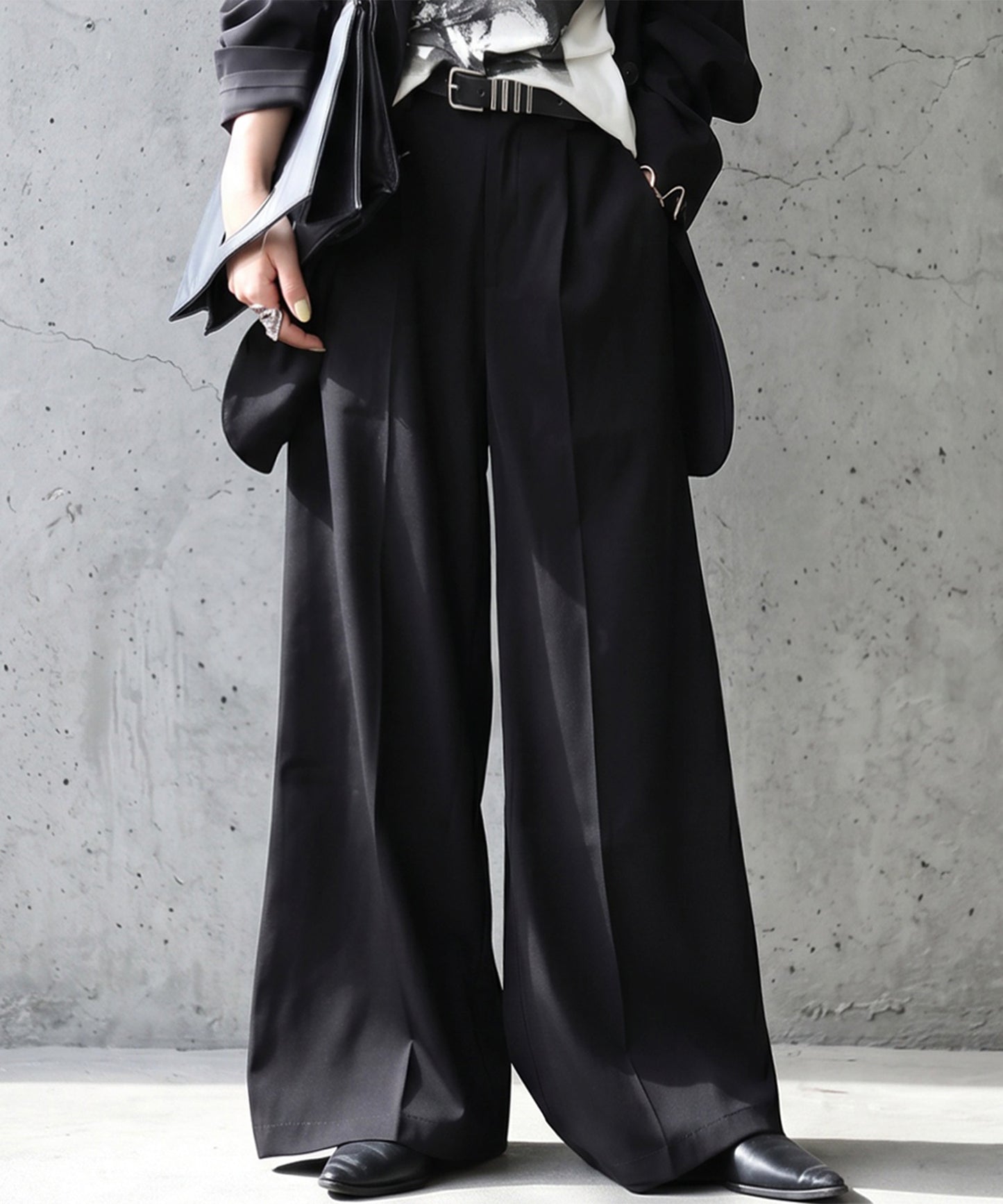 Tucked Long Wide Pants Ladies