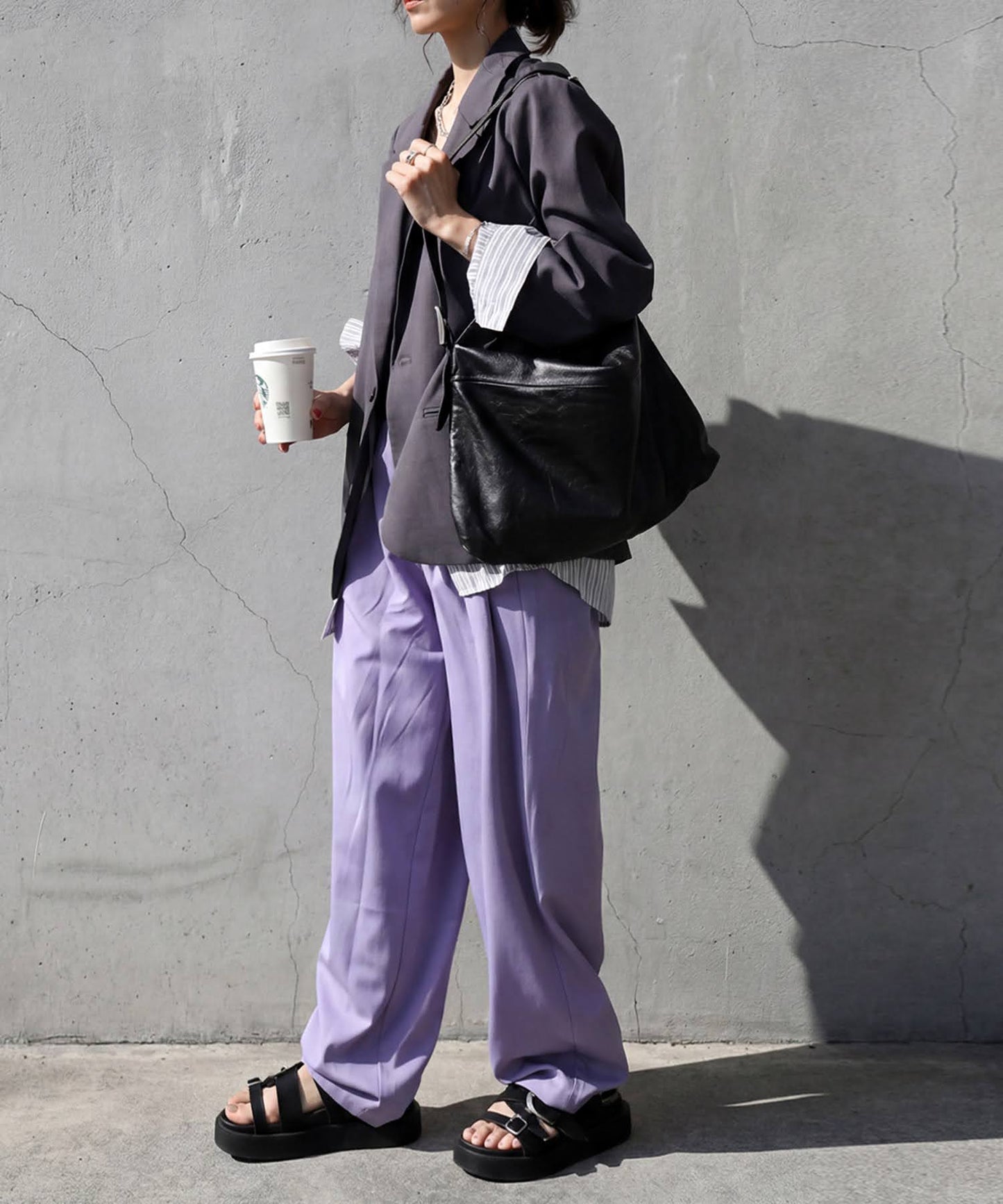 Wide-Leg Pleated Pants Ladies