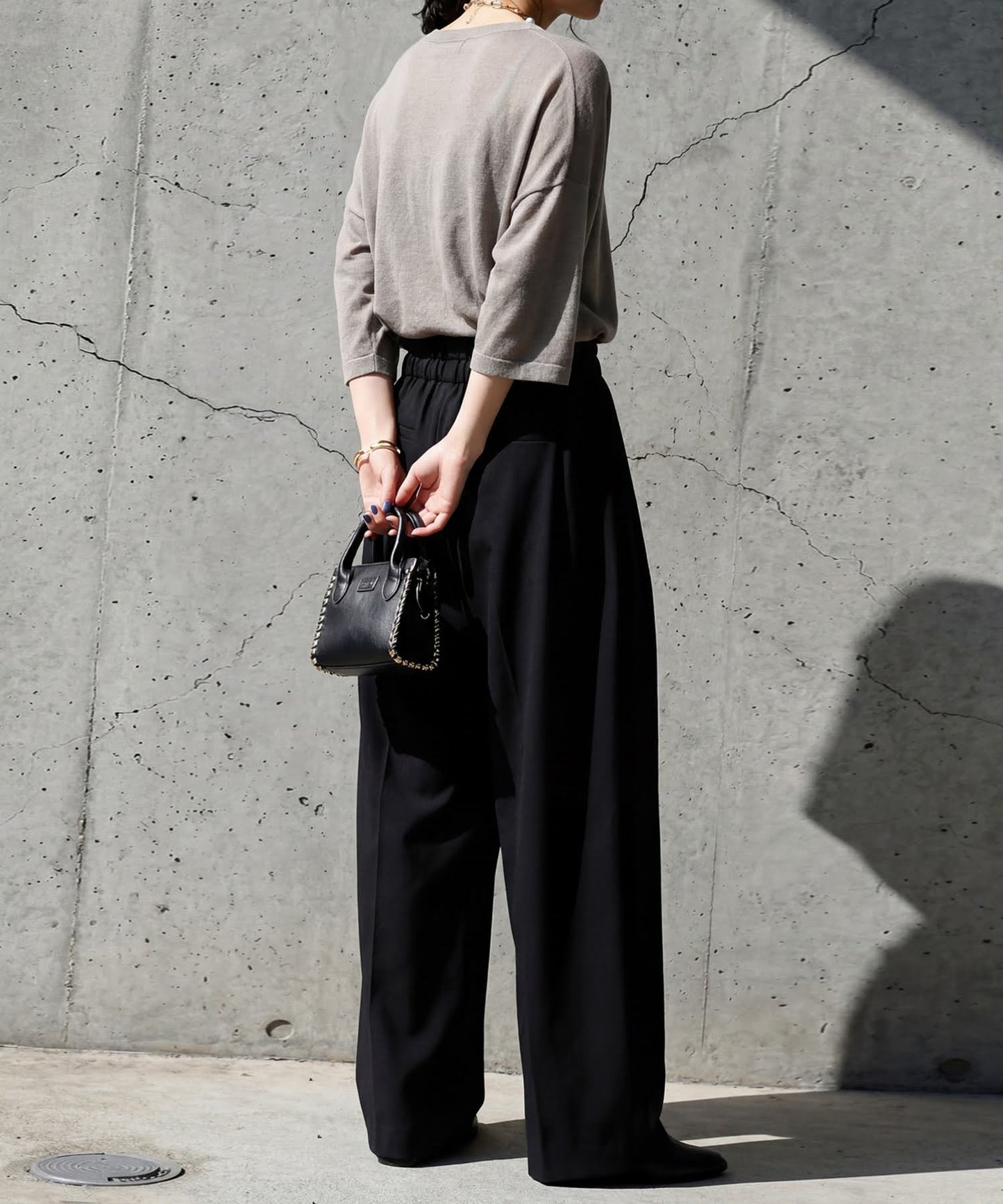 Wide-Leg Pleated Pants Ladies