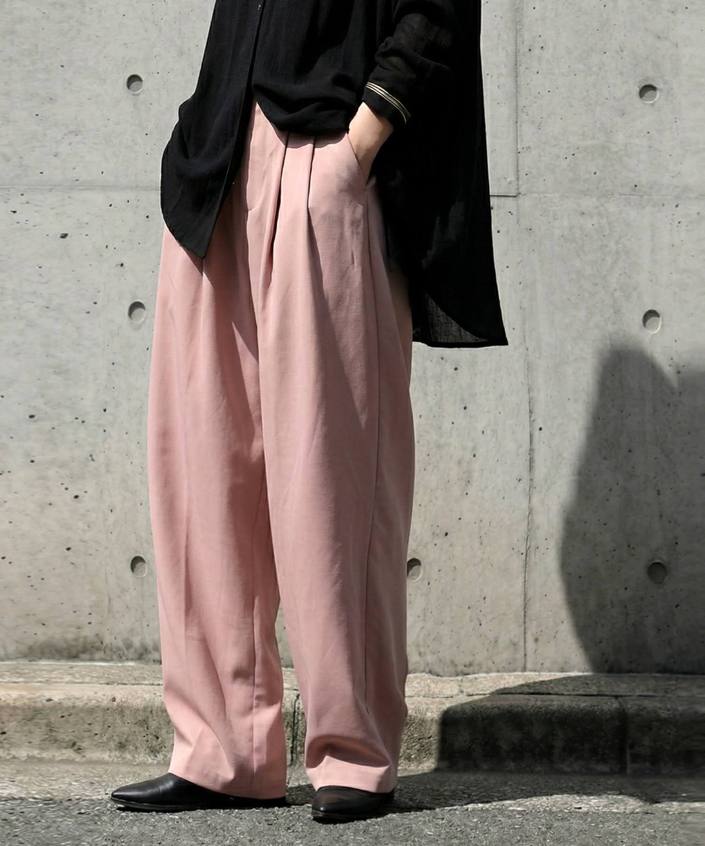 Wide-Leg Pleated Pants Ladies