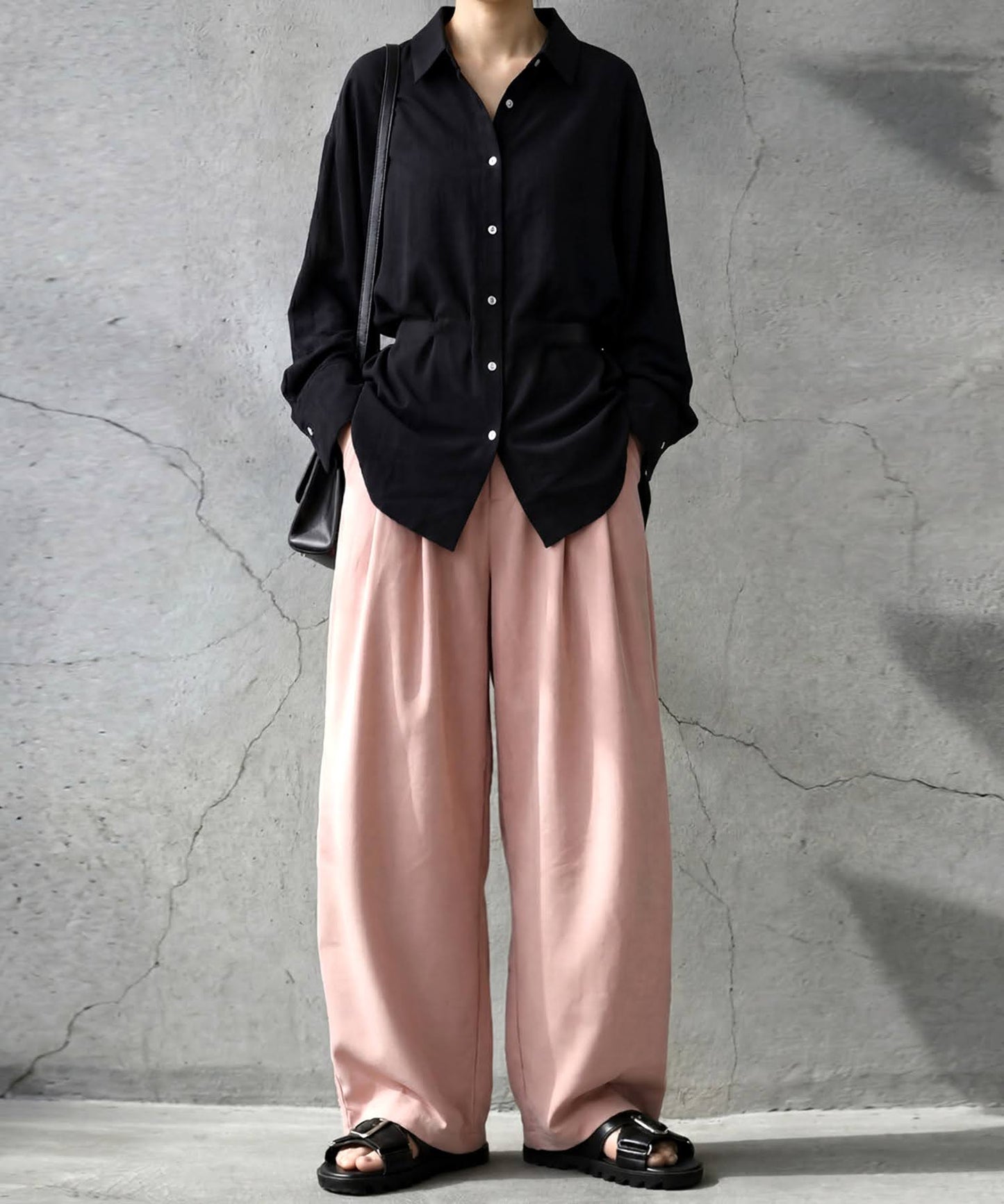 Wide-Leg Pleated Pants Ladies