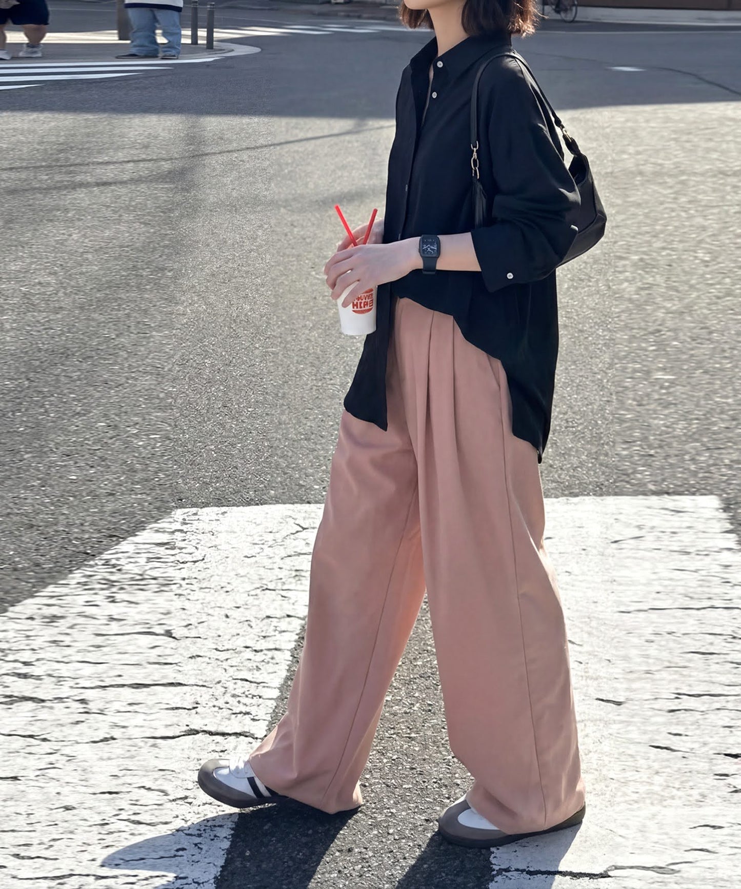Wide-Leg Pleated Pants Ladies