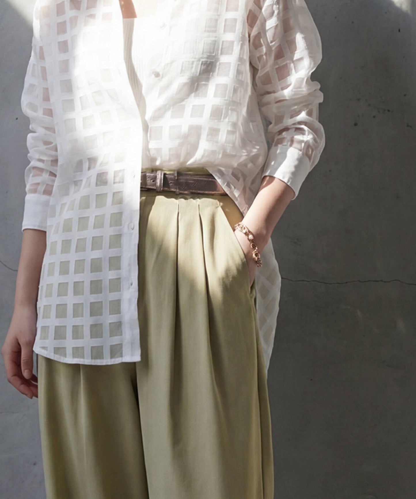 Wide-Leg Pleated Pants Ladies