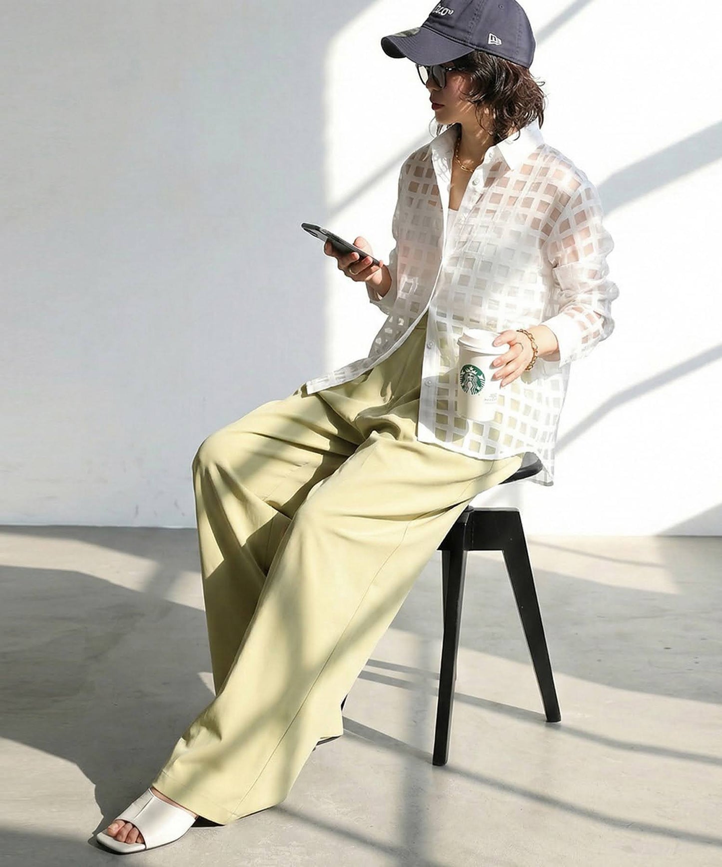 Wide-Leg Pleated Pants Ladies