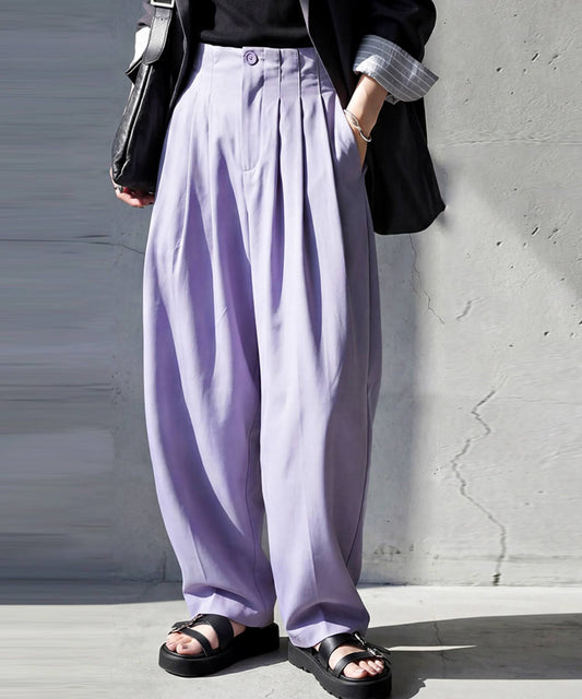Wide-Leg Pleated Pants Ladies