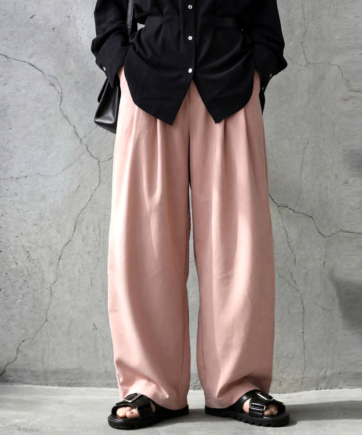 Wide-Leg Pleated Pants Ladies