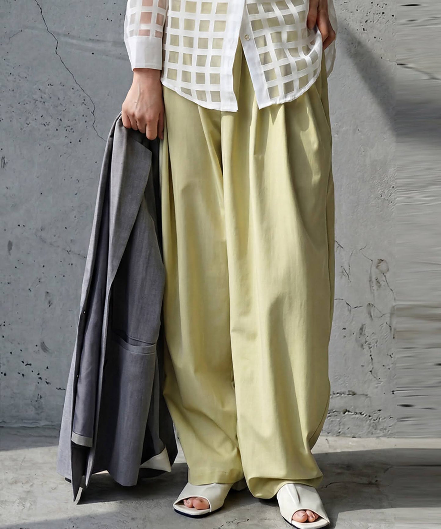 Wide-Leg Pleated Pants Ladies