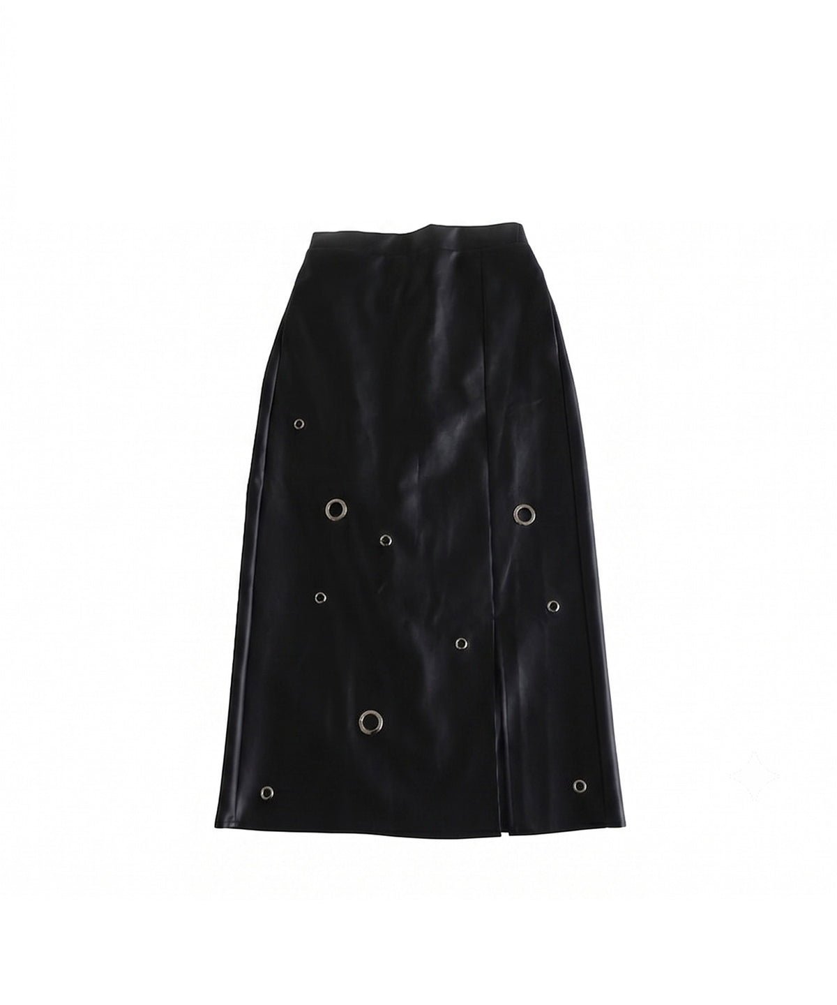 Eyelet Design Faux Leather Skirt Ladies