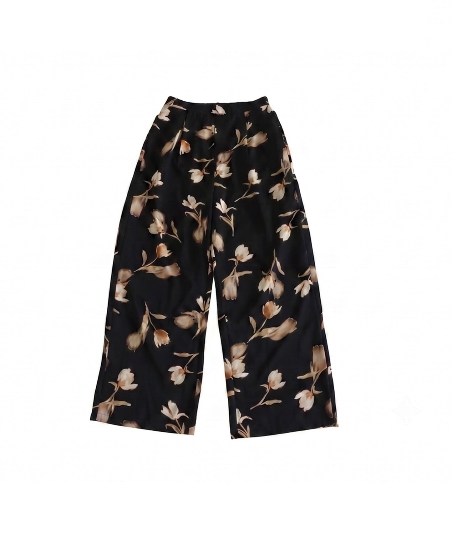 Botanical Print Floral Wide-Leg Pants Ladies