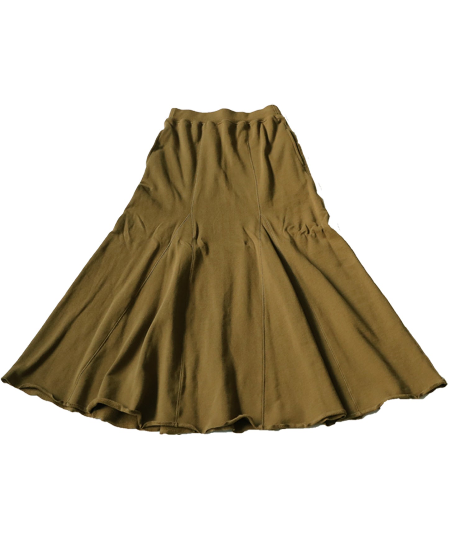 Pile Fabric Switching Flare Skirt Ladies