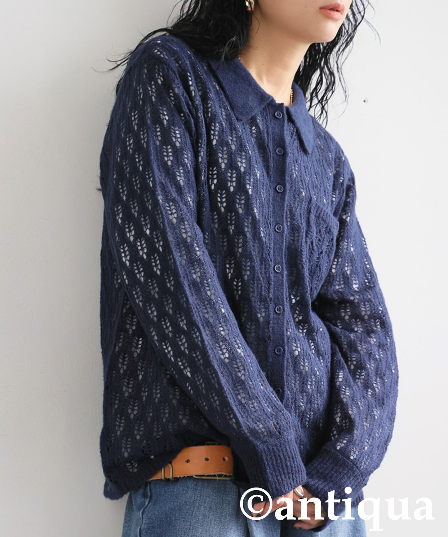 Openwork Shirt Knit Ladies