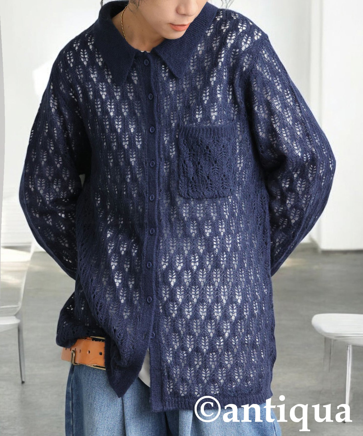 Openwork Shirt Knit Ladies