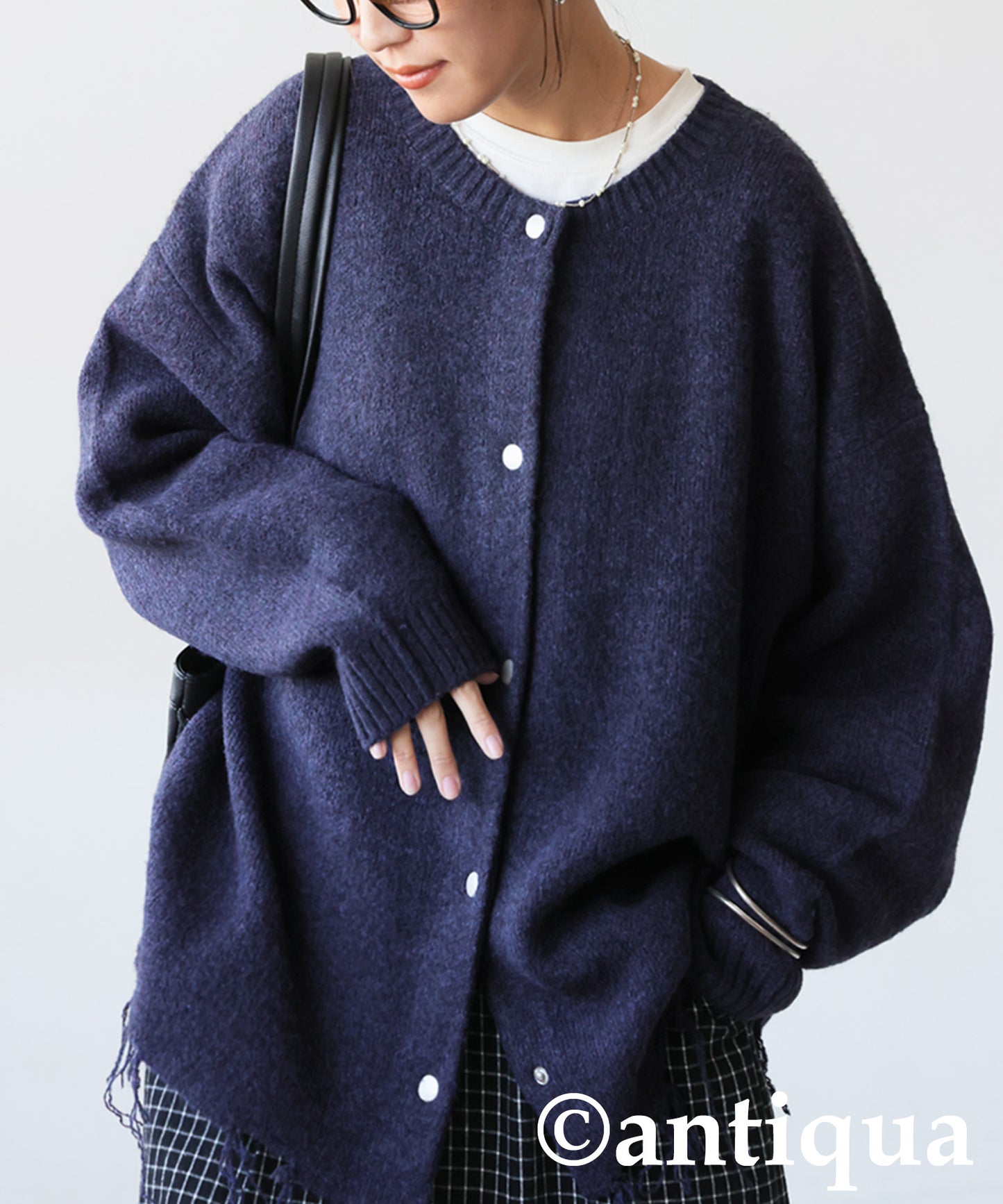 Distressed Design Cardigan Ladies