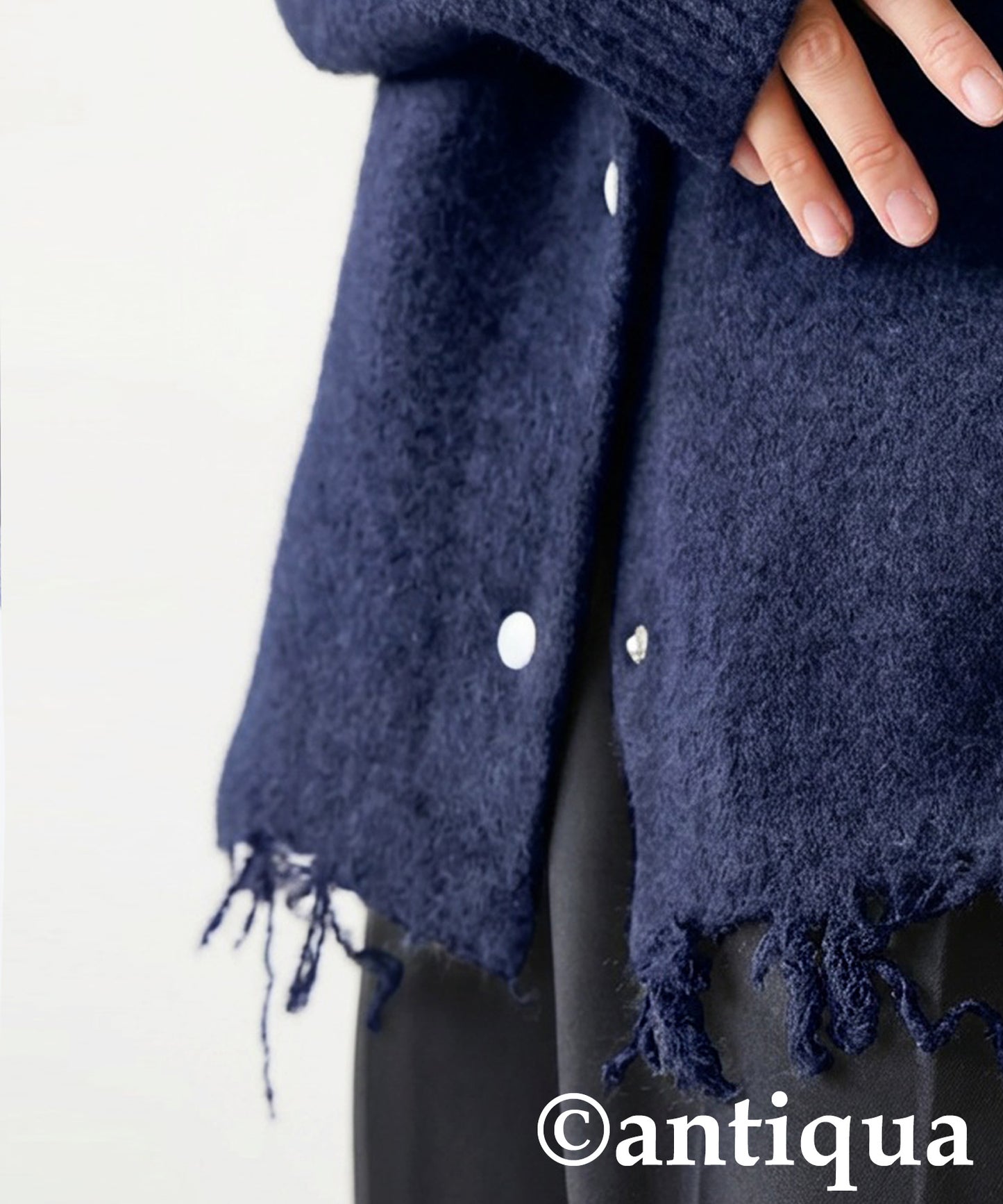 Distressed Design Cardigan Ladies