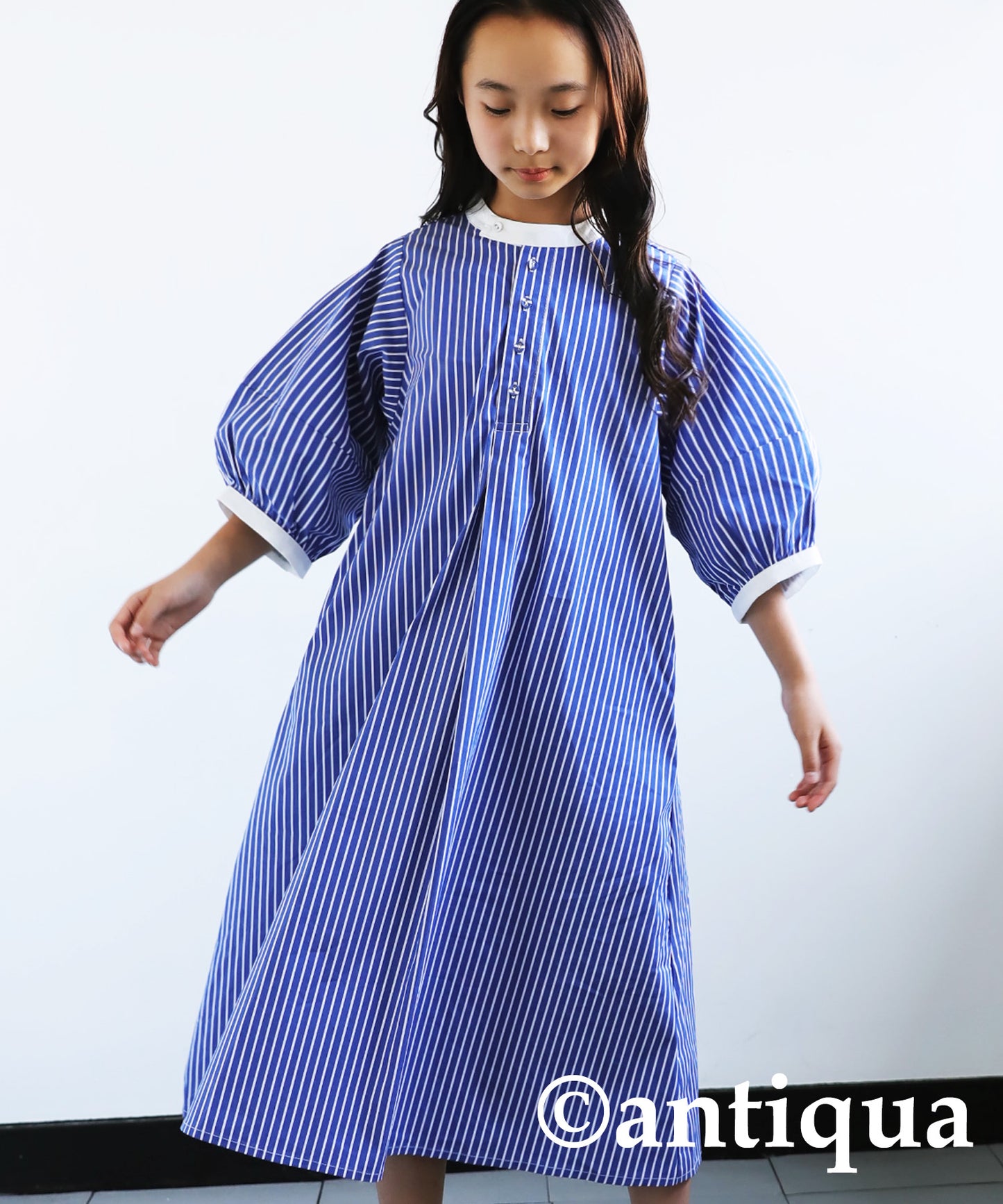 Striped pattern a line dress Kids