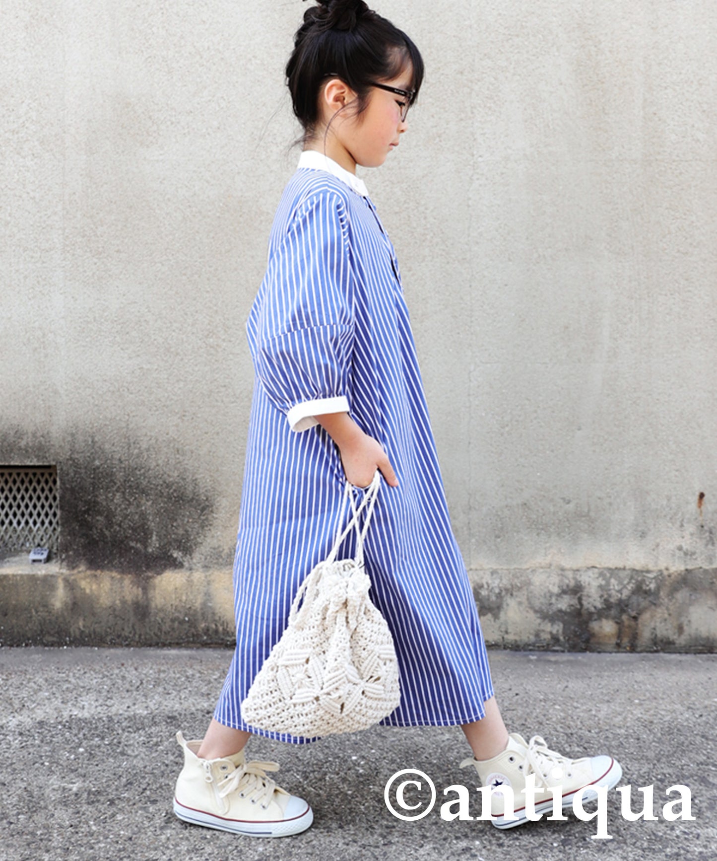 Striped pattern a line dress Kids