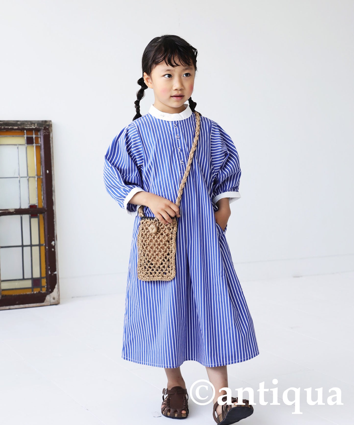 Striped pattern a line dress Kids