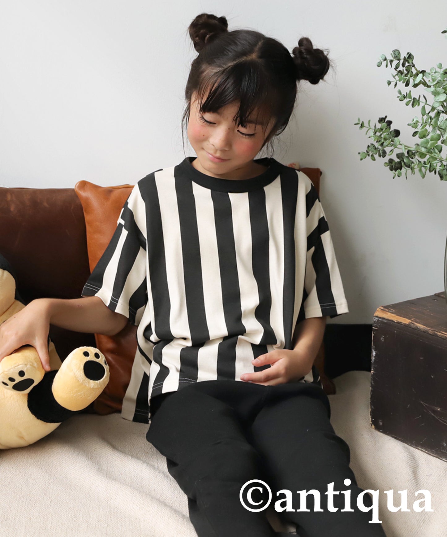 100%cotton striped pattern short sleeve room wear Kids