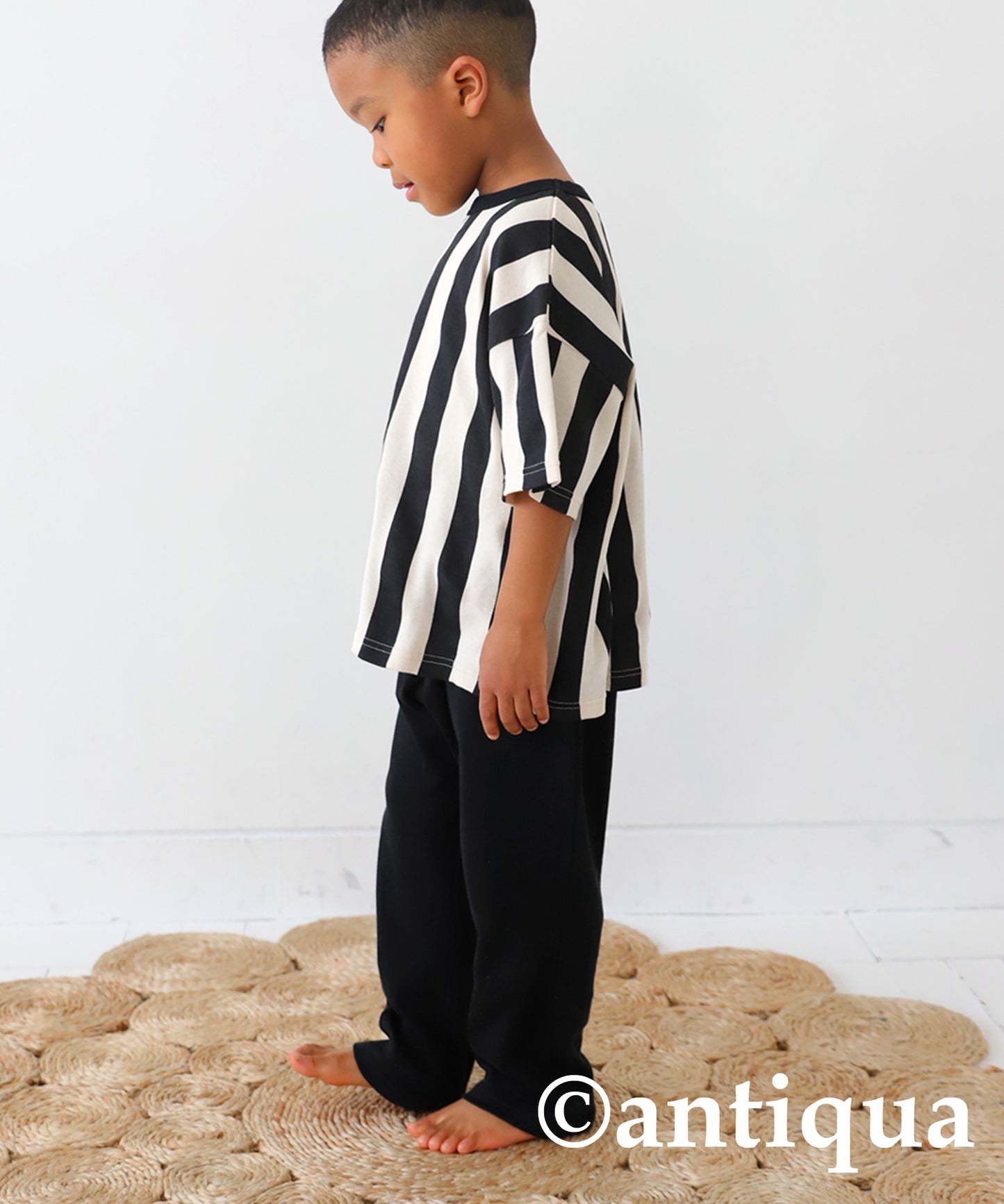 100%cotton striped pattern short sleeve room wear Kids