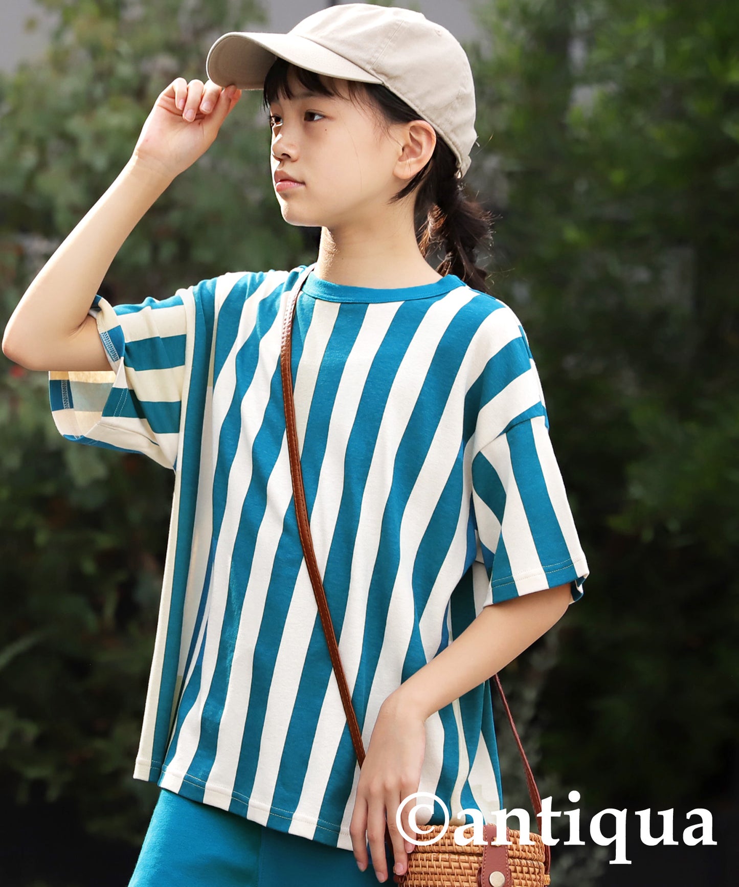 100% Cotton Striped Short Sleeve Room Wear Junior