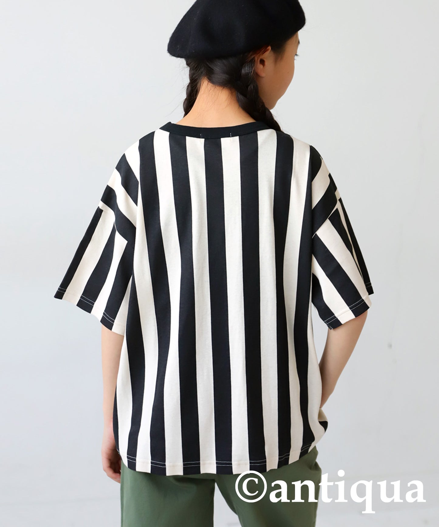 100% Cotton Striped Short Sleeve Room Wear Junior