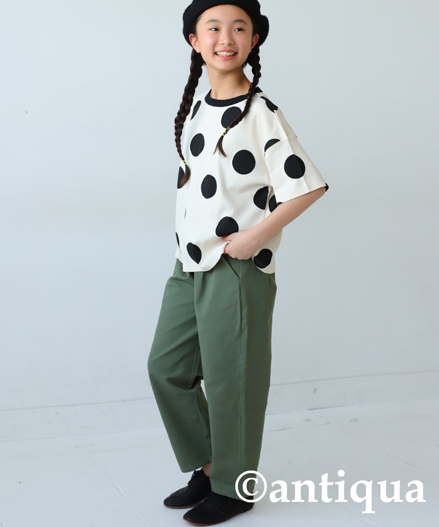 Dot pattern short sleeve room wear Kids