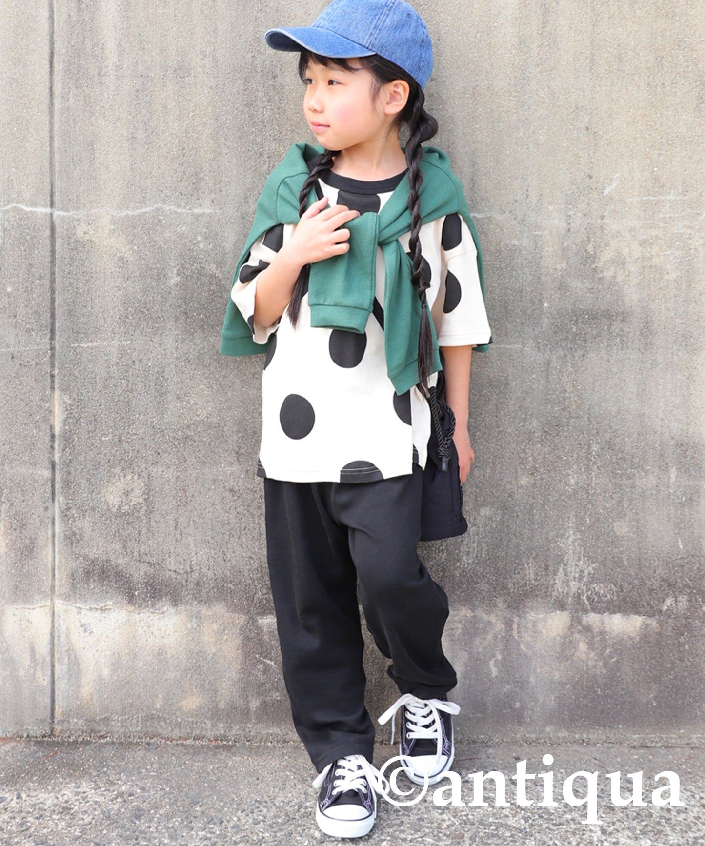 Dot pattern short sleeve room wear Kids