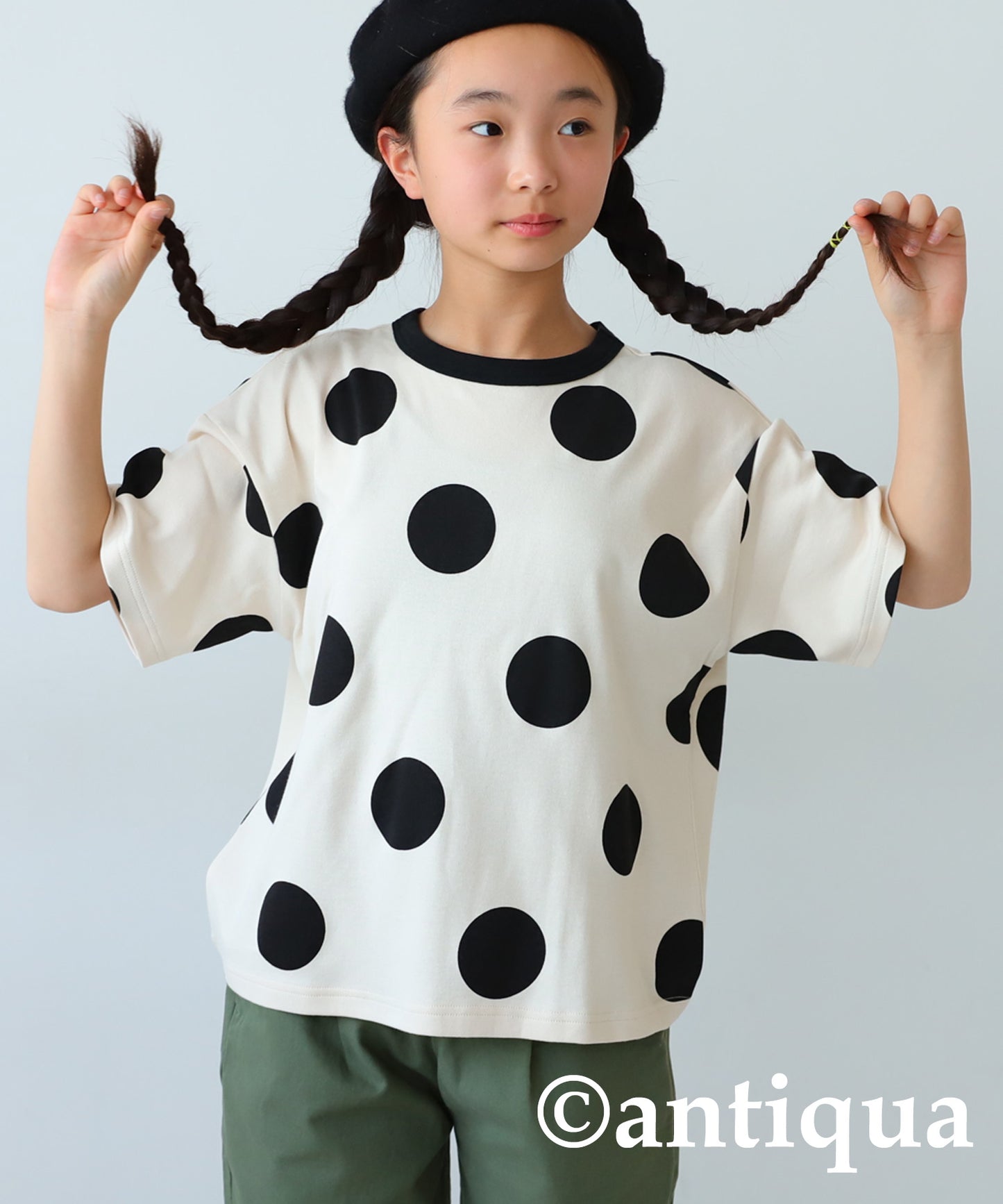 Dot pattern short sleeve room wear Kids