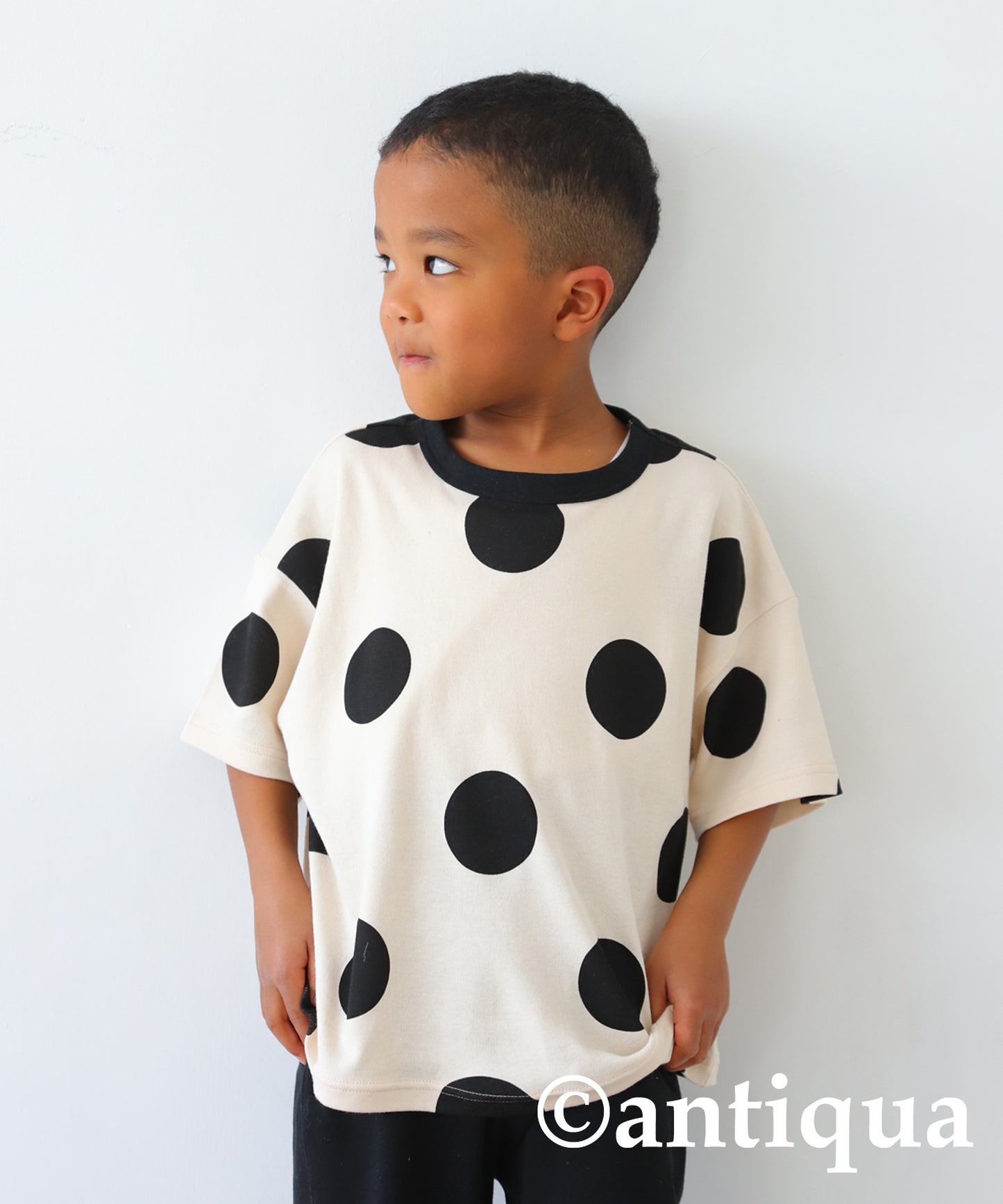 Dot pattern short sleeve room wear Kids