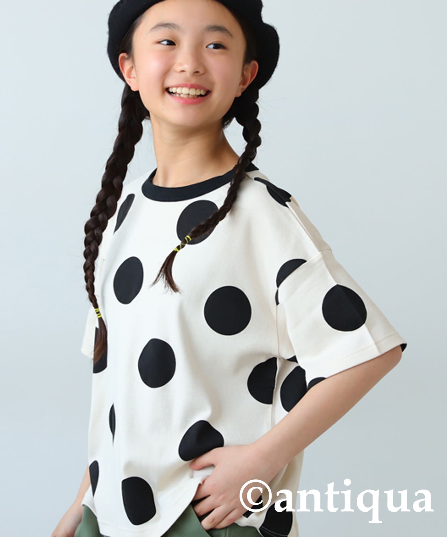 Dot pattern short sleeve room wear Kids