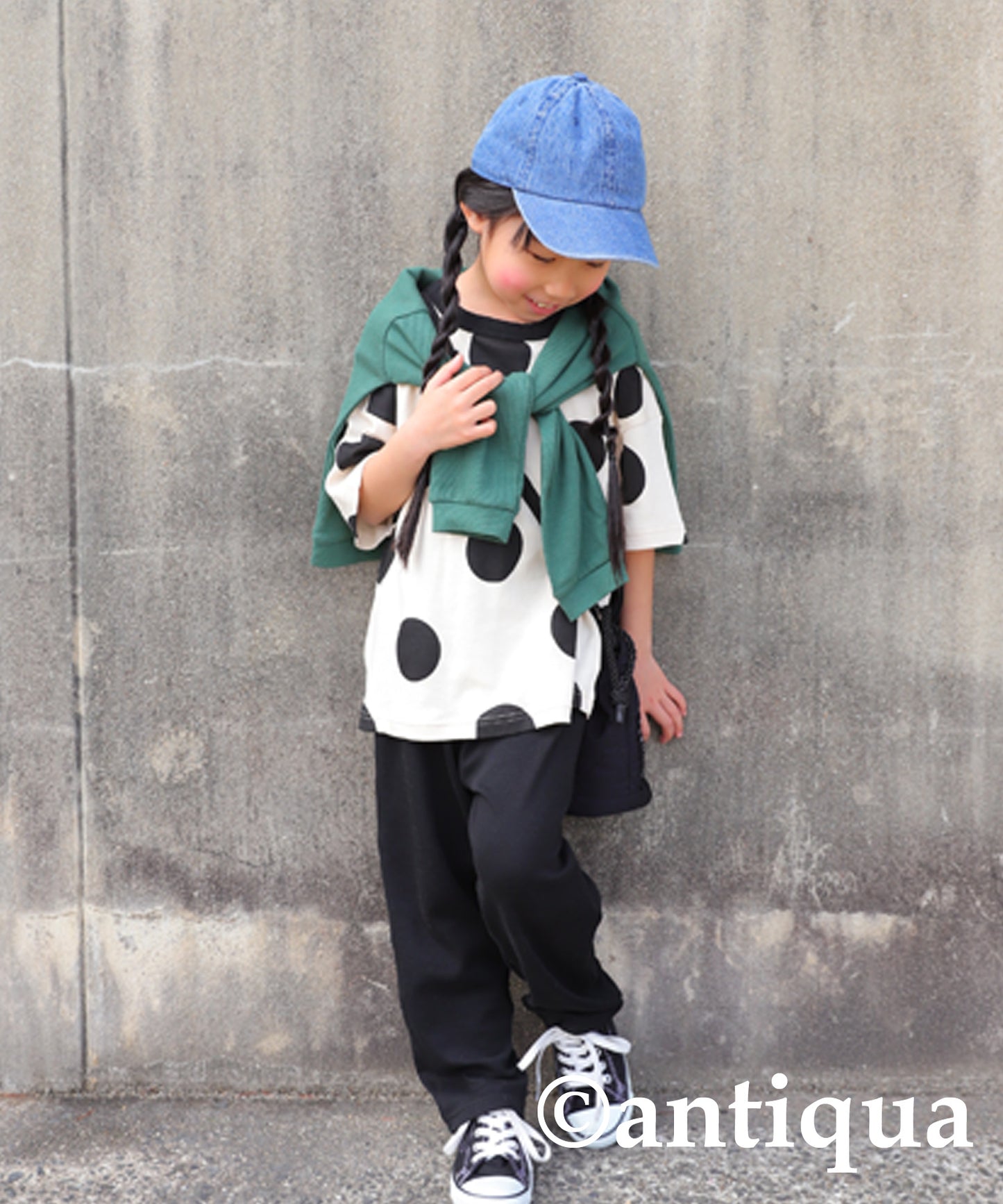 Dot pattern short sleeve room wear Kids