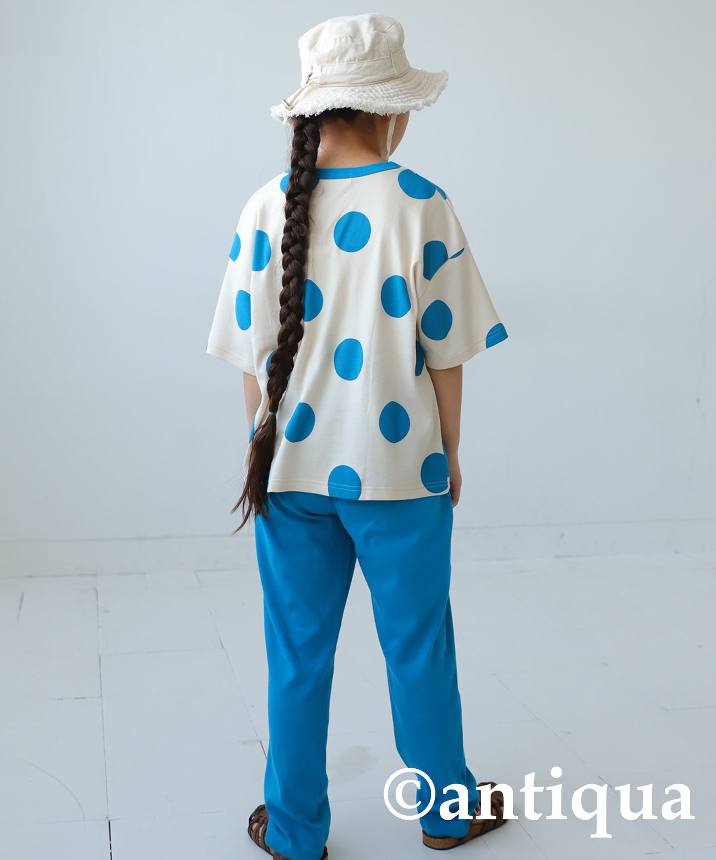 Dot pattern short sleeve room wear Kids