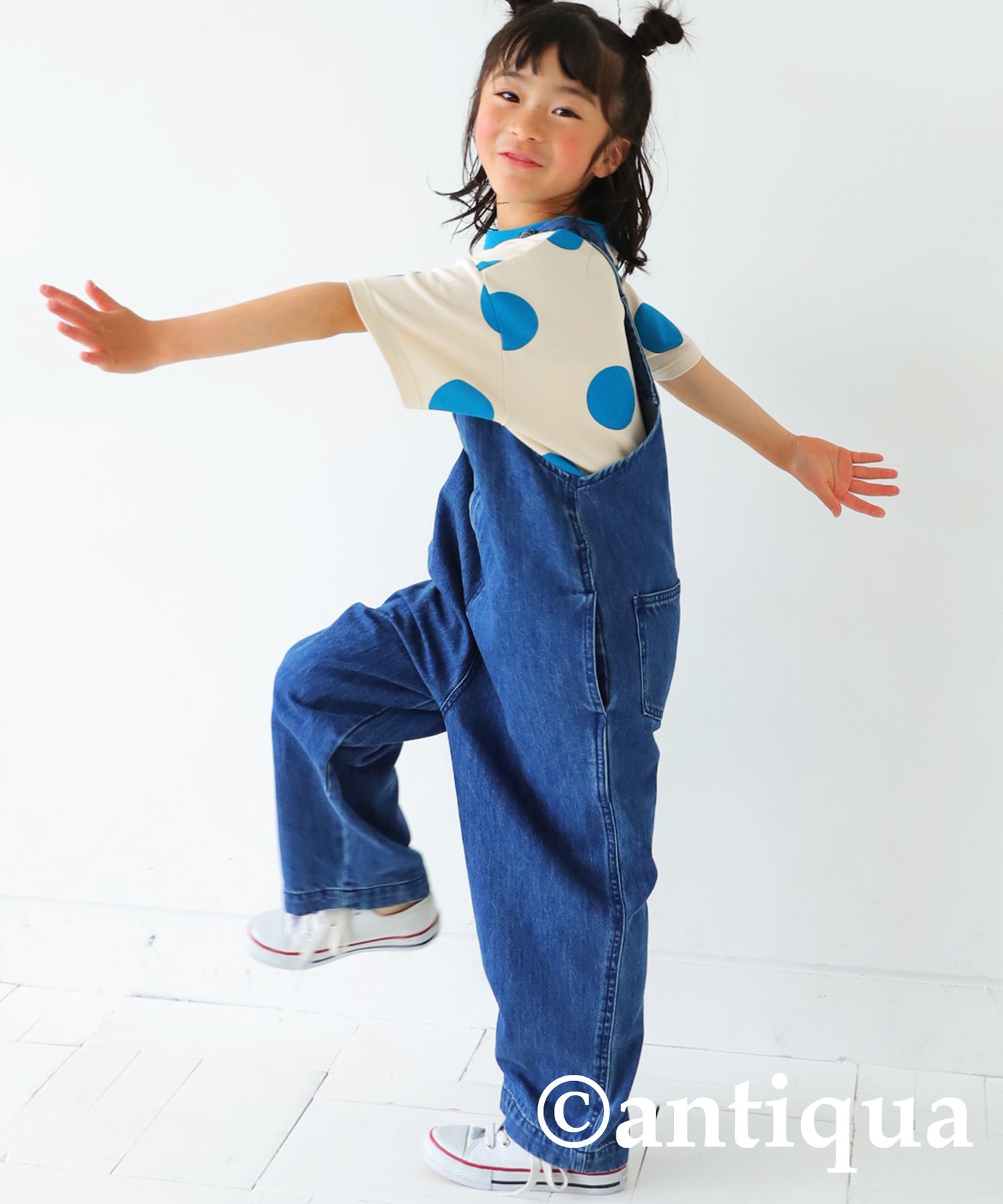 Dot pattern short sleeve room wear Kids