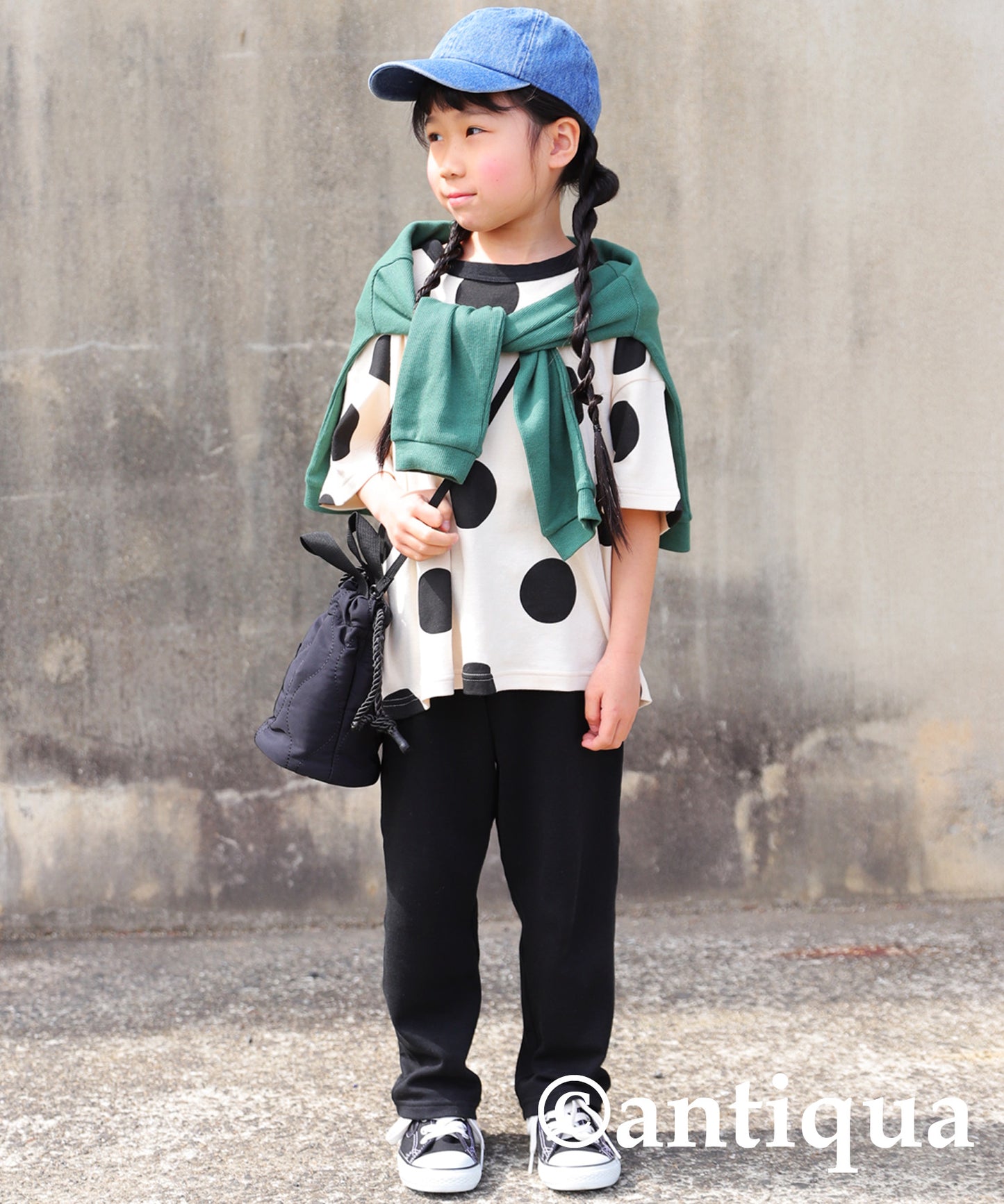 Dot pattern short sleeve room wear Kids