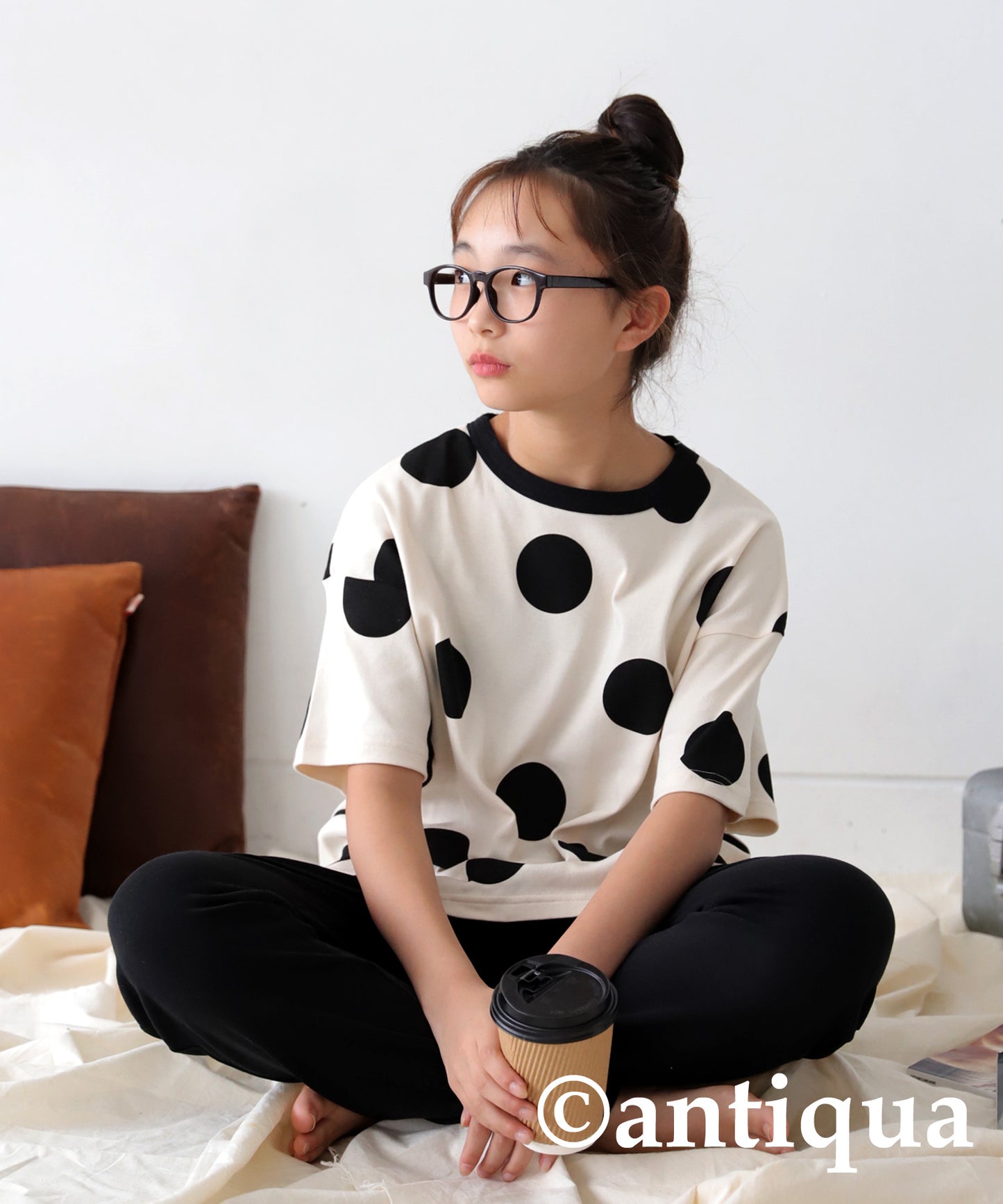 Dot Pattern Short Sleeve Room Wear Junior