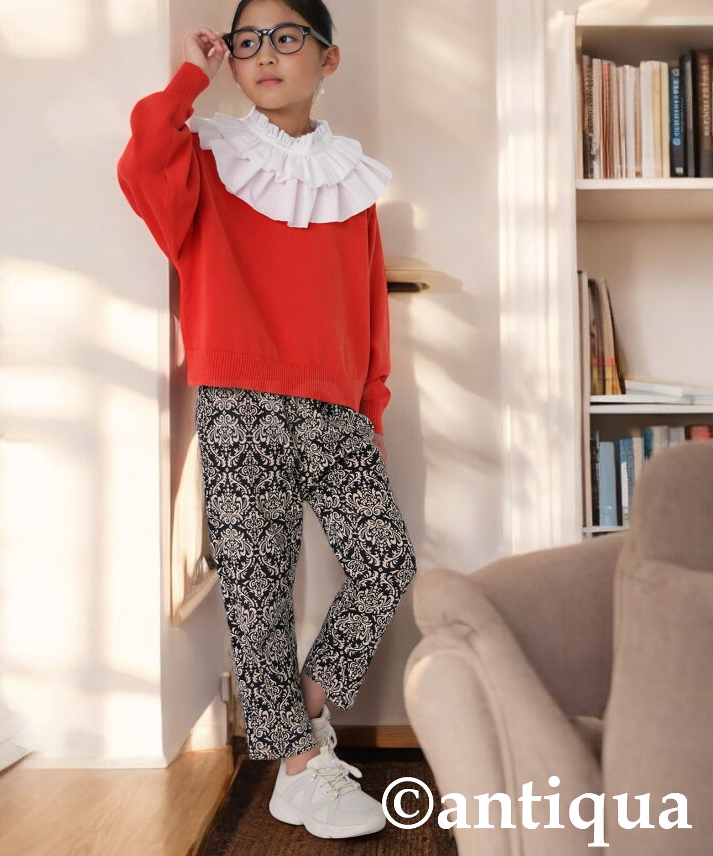 100%cotton Damask pattern Long sleeve room wear Kids