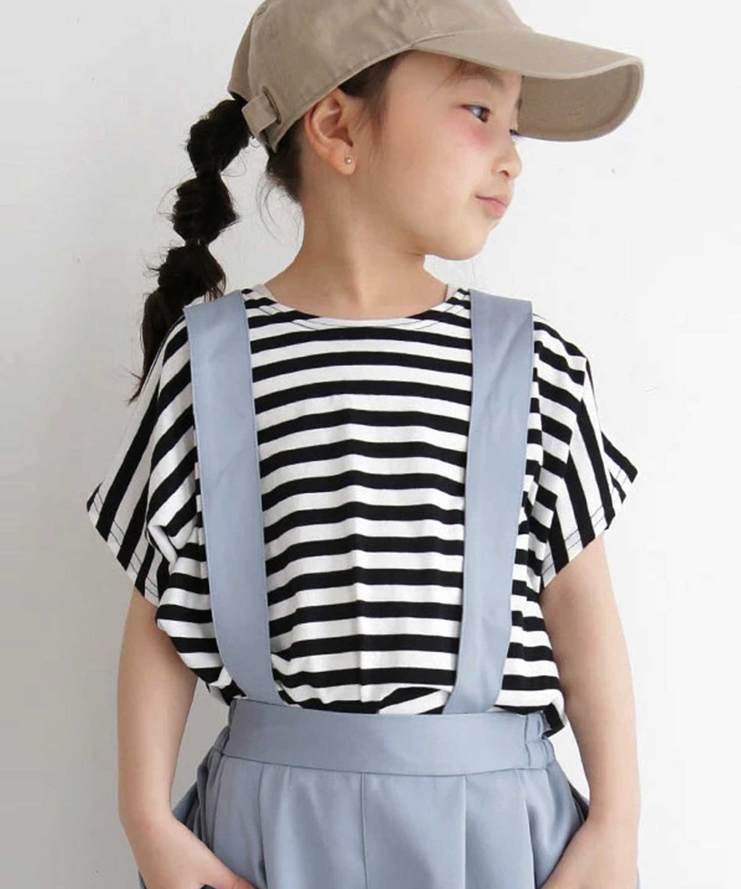 100%cotton Border Dolman sleeve tops Kids