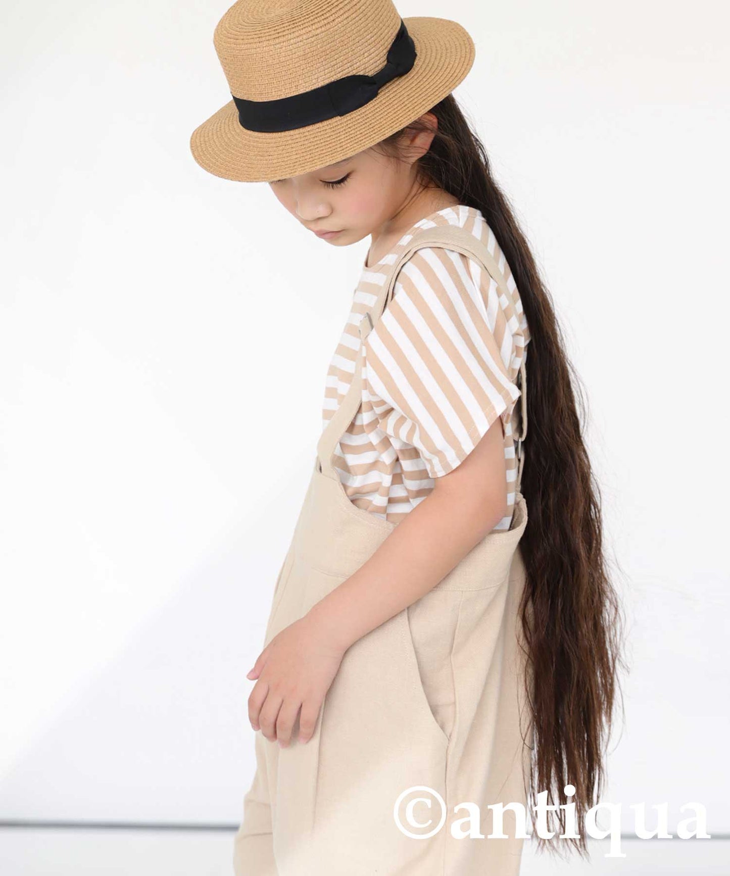 100%cotton Border Dolman sleeve tops Kids