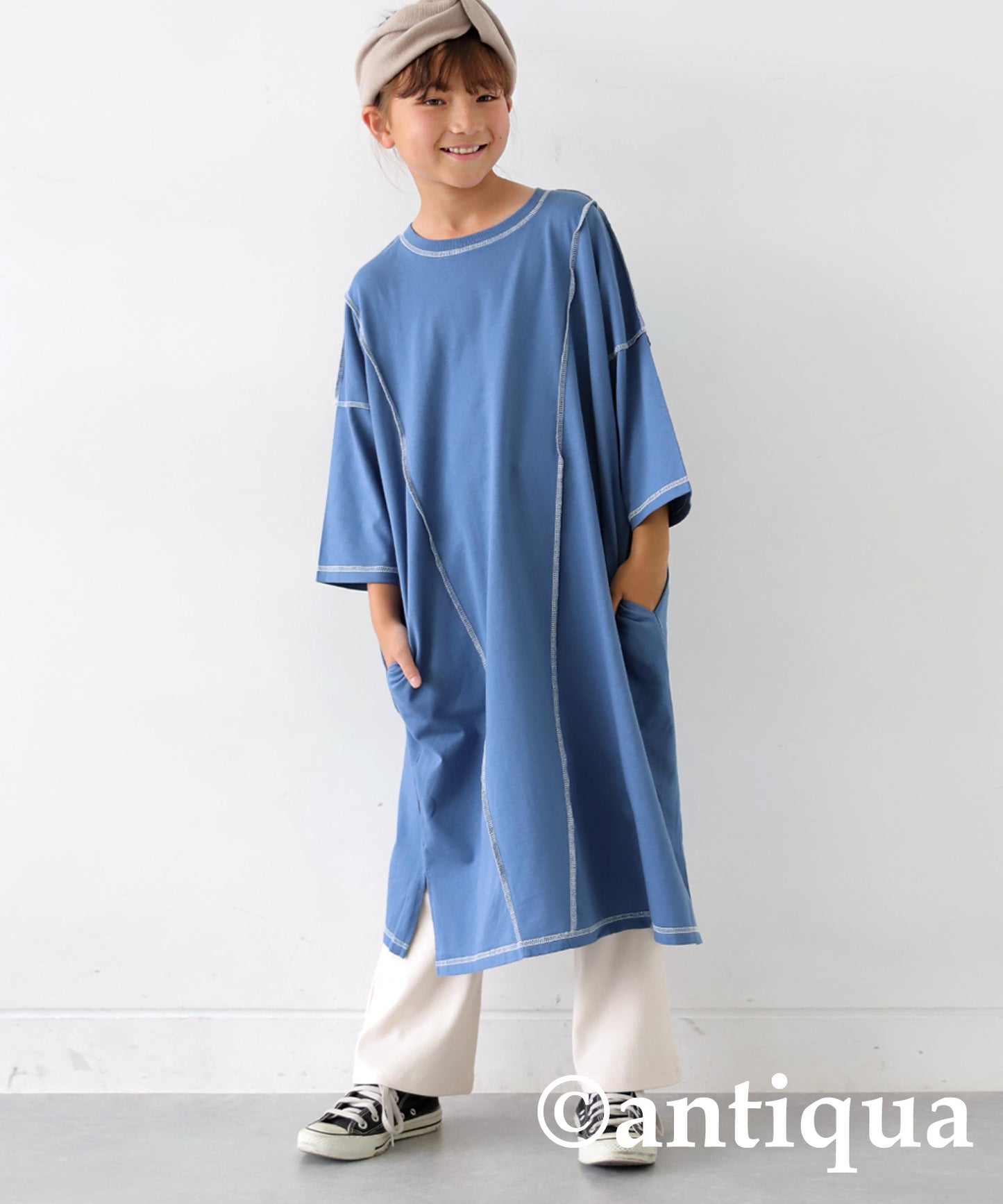 100% cotton out stech bicolor dress Kids