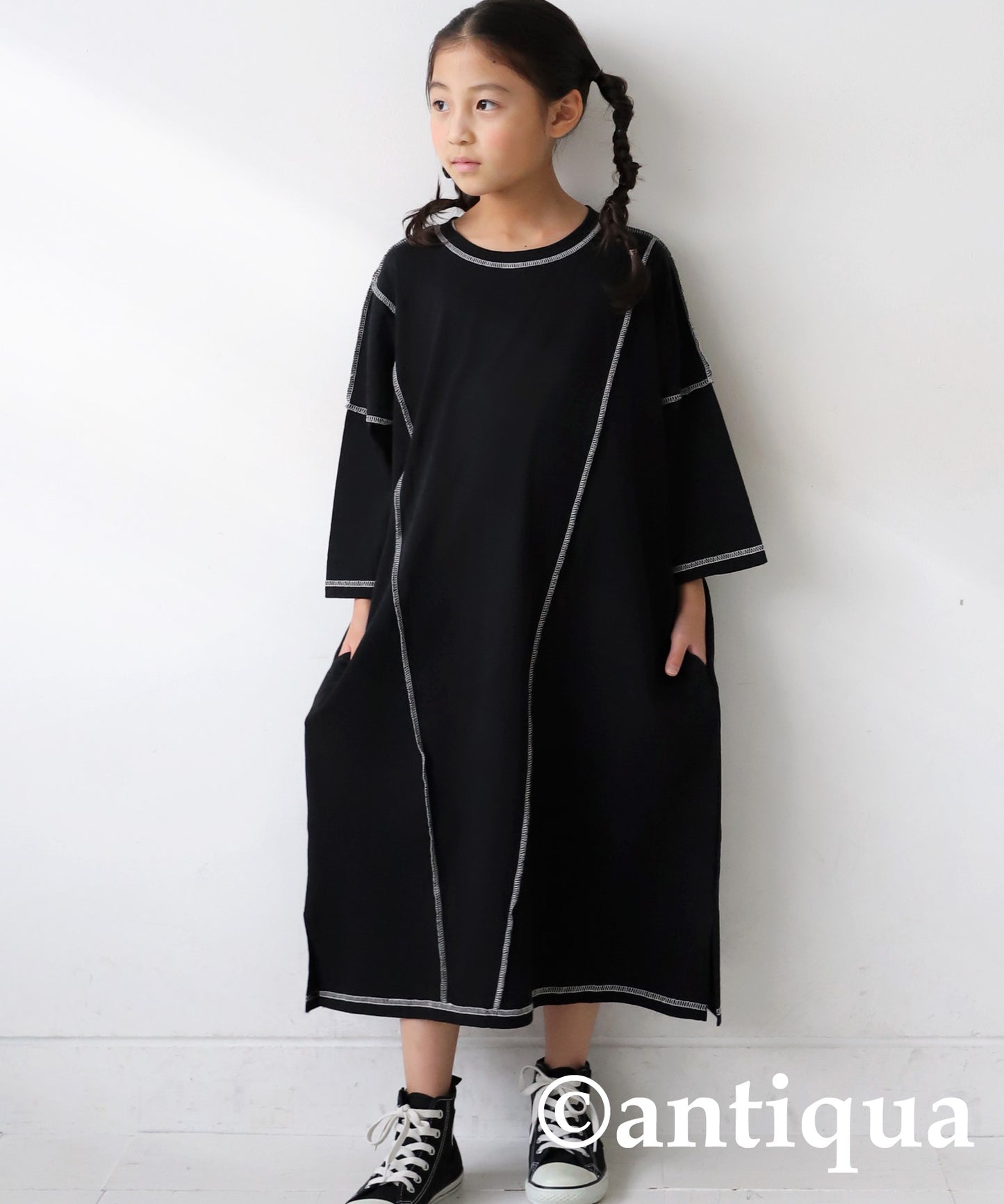 100% cotton out stech bicolor dress Kids