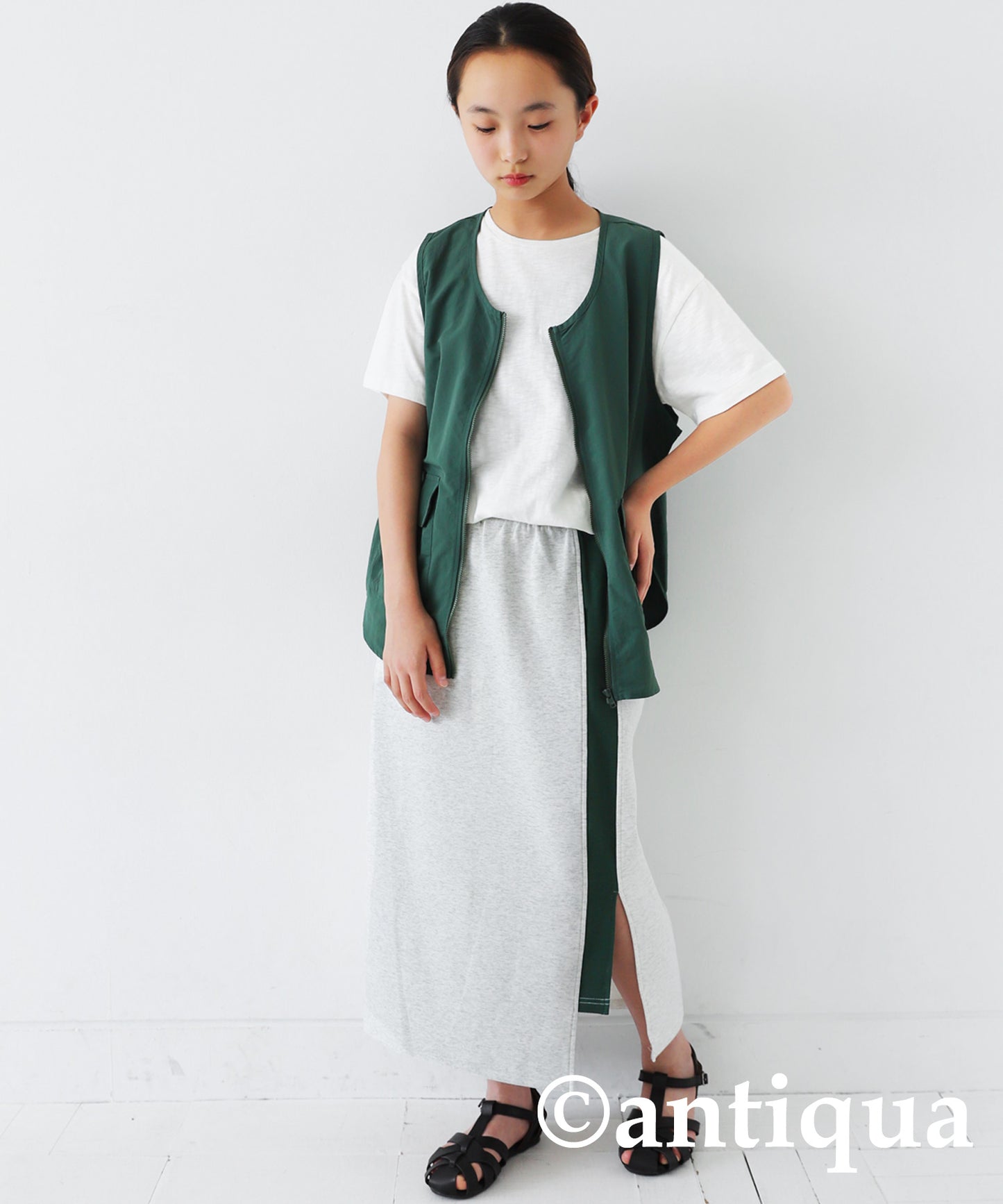 Ponte fabric Slit skirt Kids